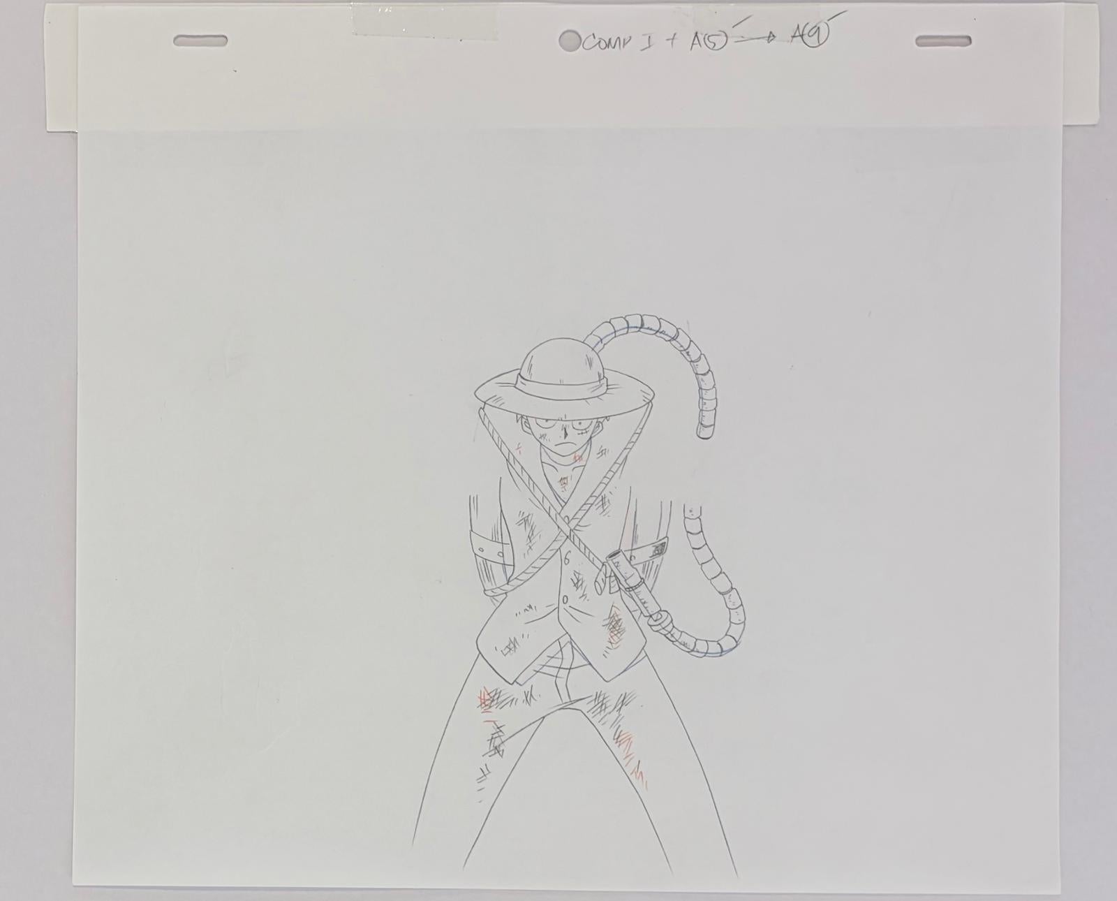 One Piece Original Drawing (Monkey D. Luffy) 3-page set