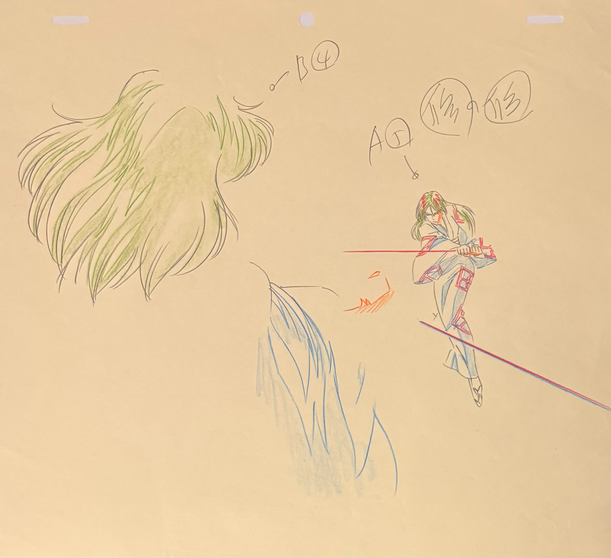 Lupin The Third: Angel Tactics Original Genga (Goemon Ishikawa, Tsujigiri Kaoru) 3-Piece Set