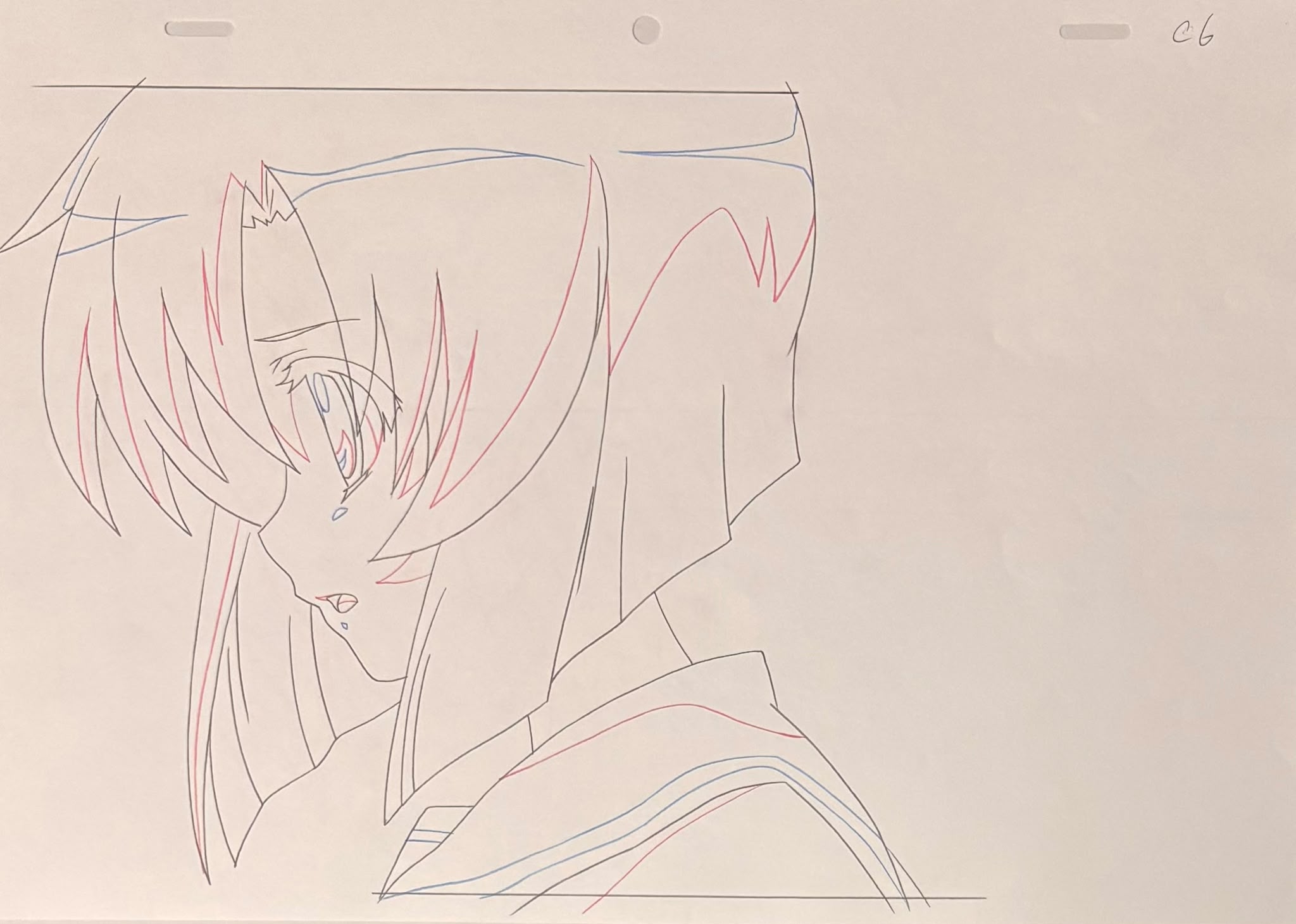 Higurashi When They Cry Original Layout, Douga & Timesheet (Ryugu Rena) 5-Page Set