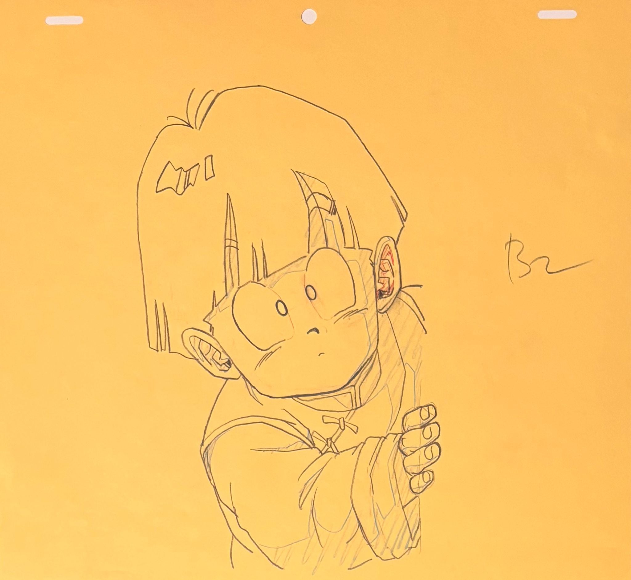 Dragon Ball Z Original Drawing (Son Gohan) 2-page set & Layout Copy