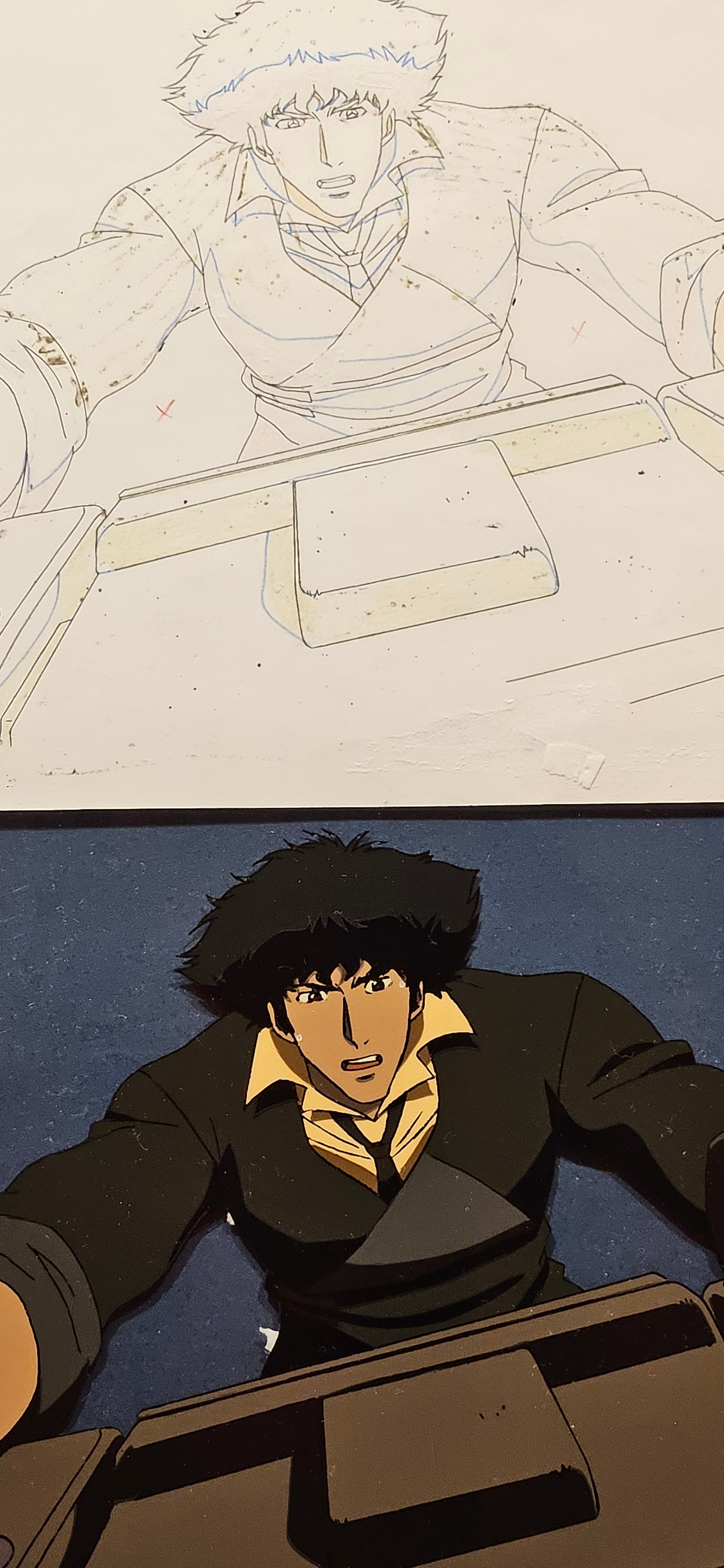 Cowboy Bebop Original Cel and Sketch (Spike Spiegel)