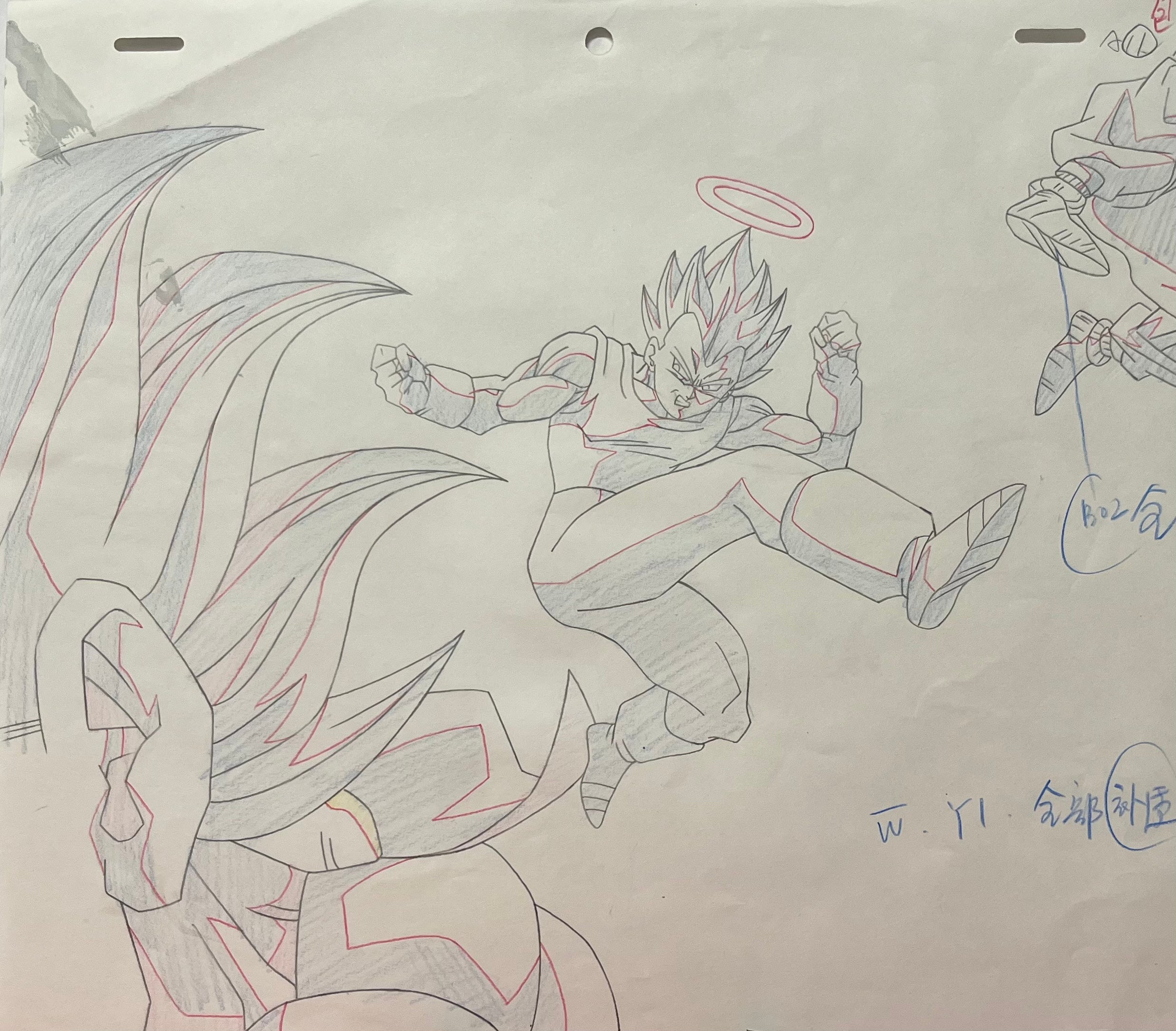 龙珠原版赛璐珞和草图（贝吉塔）