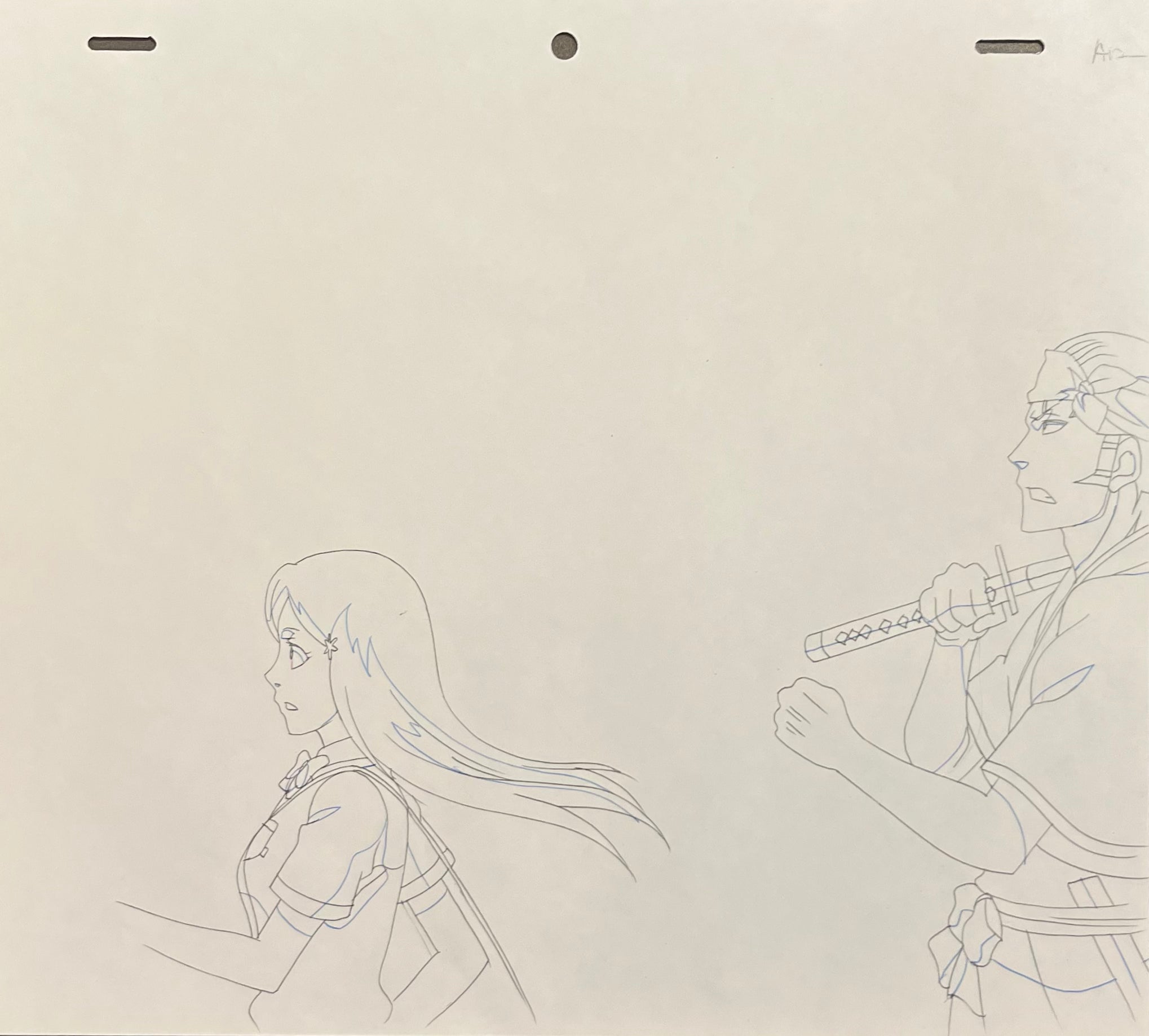Boceto original de Bleach (Renji, Orihime)