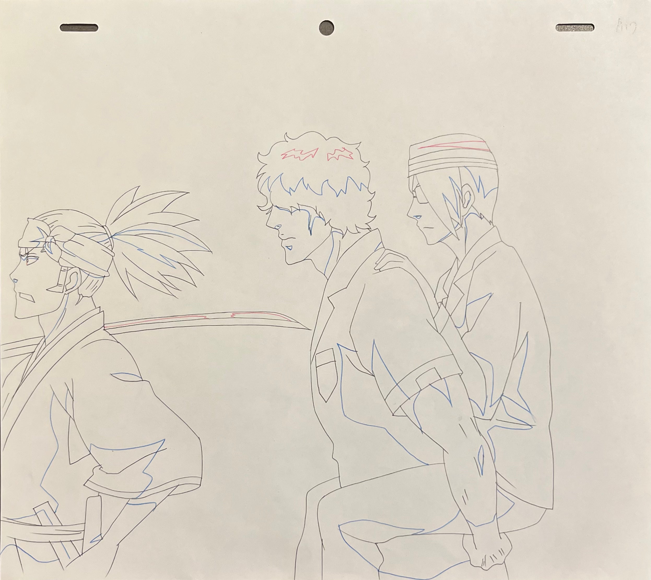 Boceto original de Bleach (Renji, Sado, Ishida)