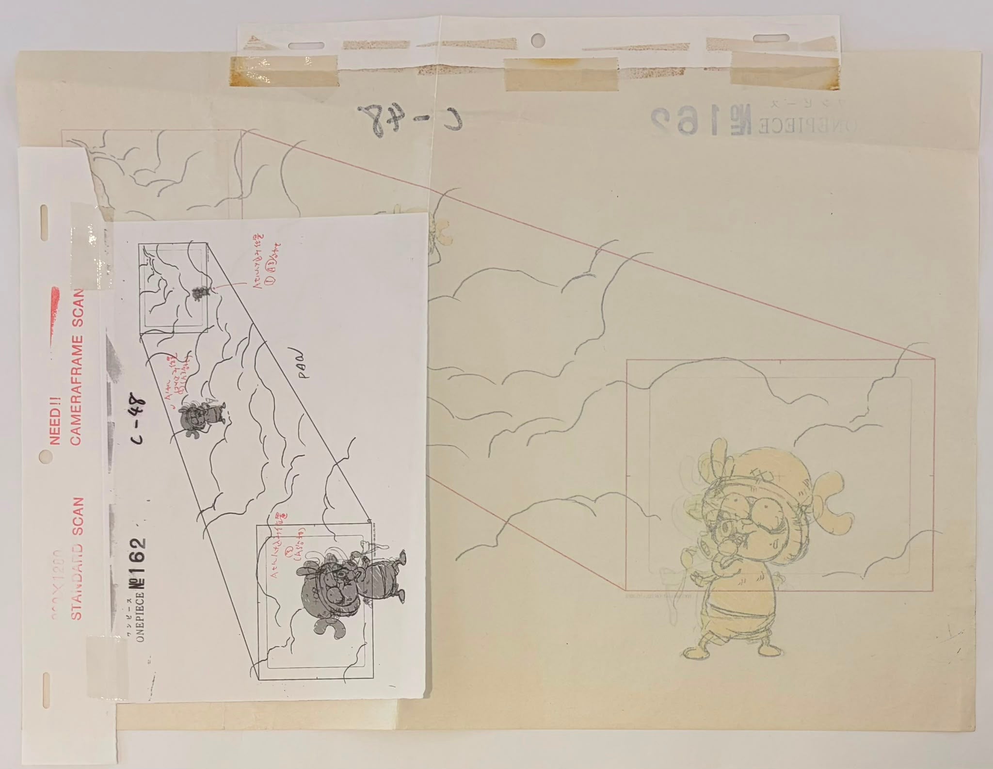 One Piece Original Genga, Layout Copy & Timesheet (Tony Tony Chopper) 5-Piece Set