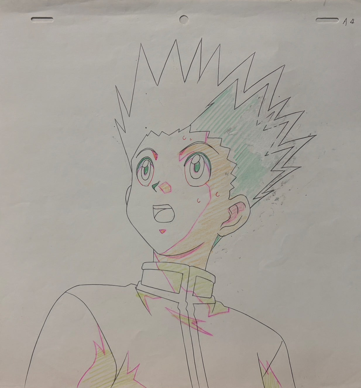 Celda y boceto originales de Hunter x Hunter (Gon y Wing)