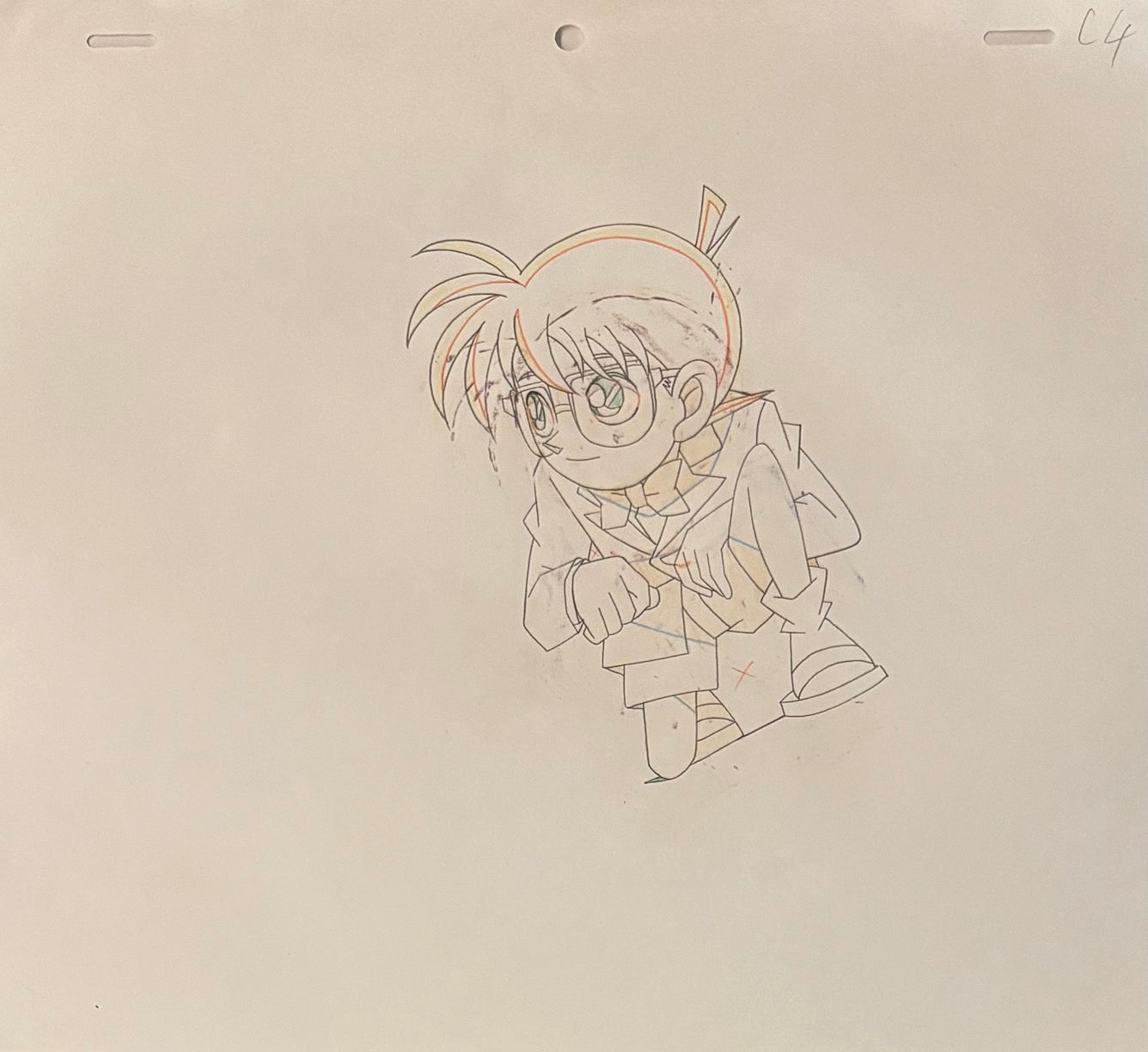 Detective Conan Original Cel and Drawing (Conan Edogawa)