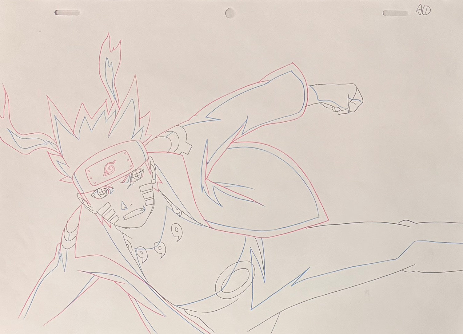 Boceto original de Naruto Shippuden (Naruto Uzumaki vs. Kaguya Otsutsuki)