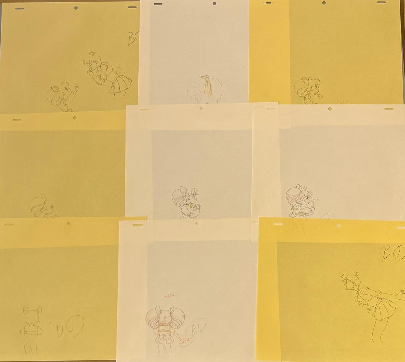 Dibujo original de Sailor Moon, 10 páginas (Sailor Moon y Chibi Moon)