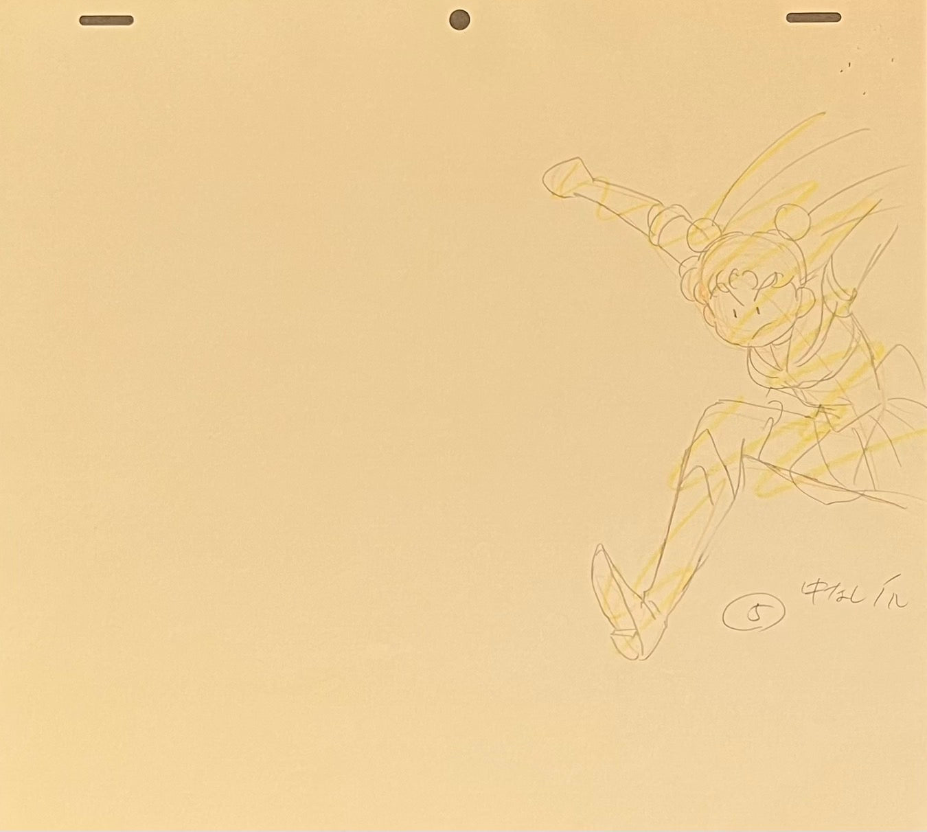 Dibujo original de Sailor Moon de 4 páginas (Sailor Moon, Sailor Mars y Chibi Moon)