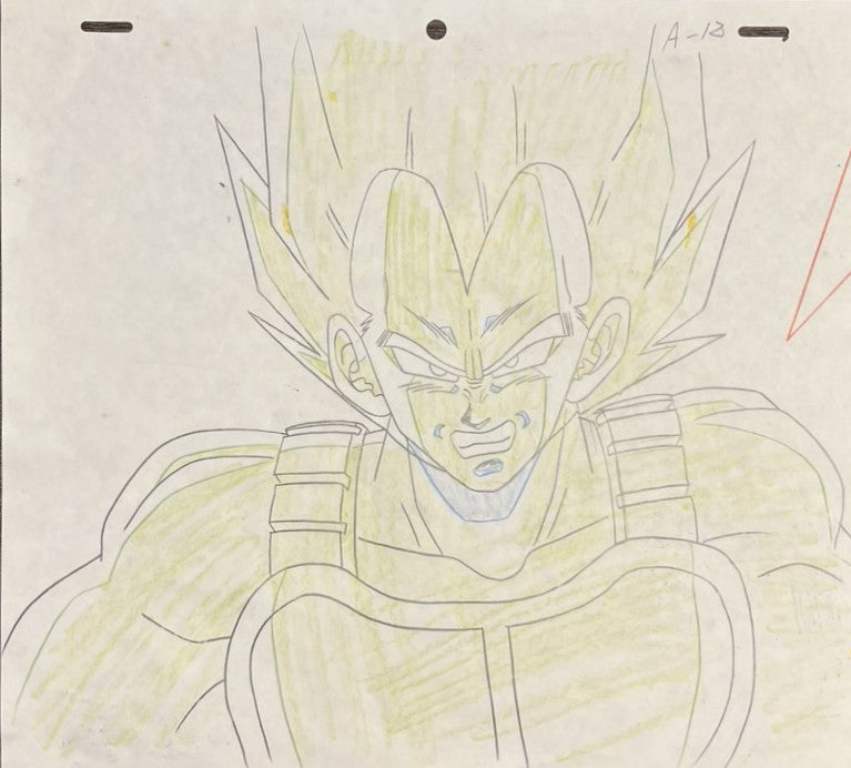 Dragonball Original Cel, Sketch, & Background (Vegeta)