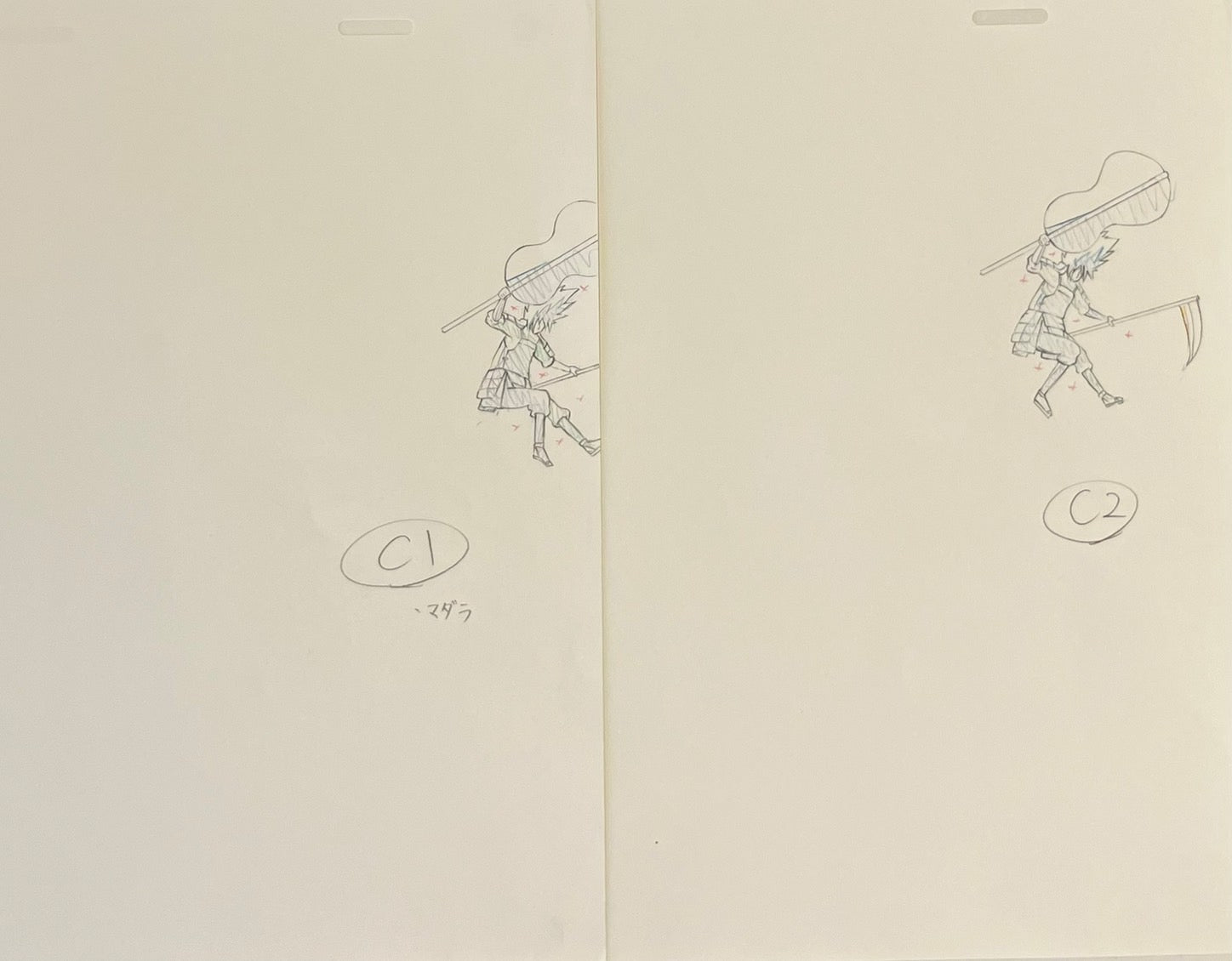 Dibujo Original de Naruto - Set de 6 Páginas (Nueve Colas/Kurama y Madara)