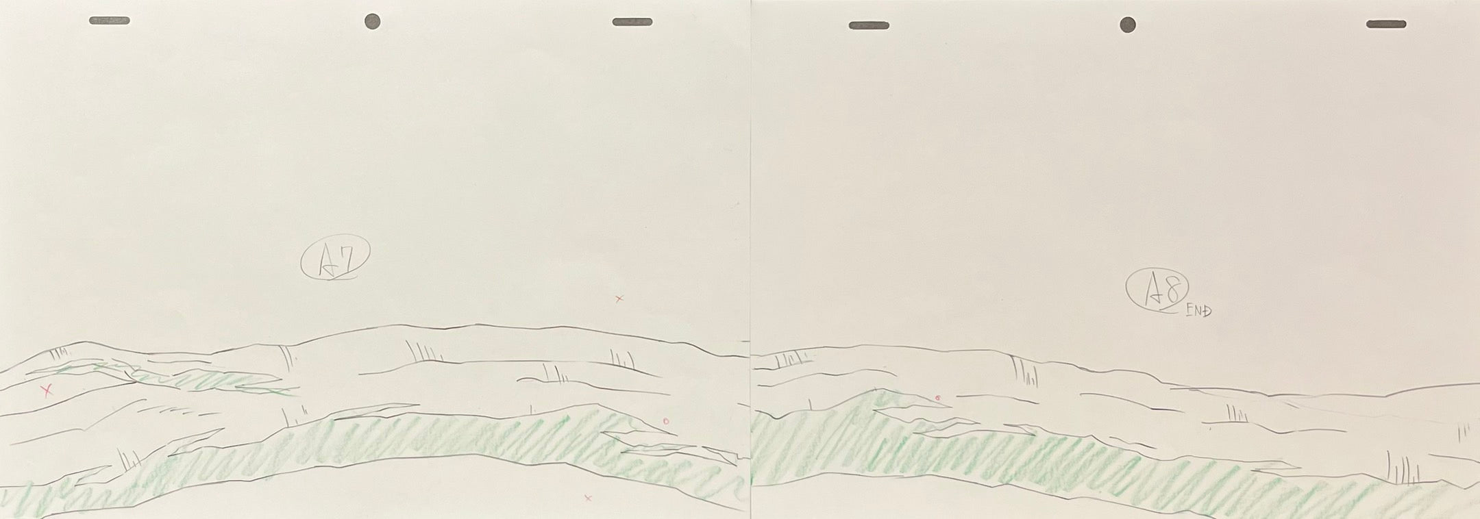 《火影忍者》原画（九尾/九喇嘛与斑）4页手稿