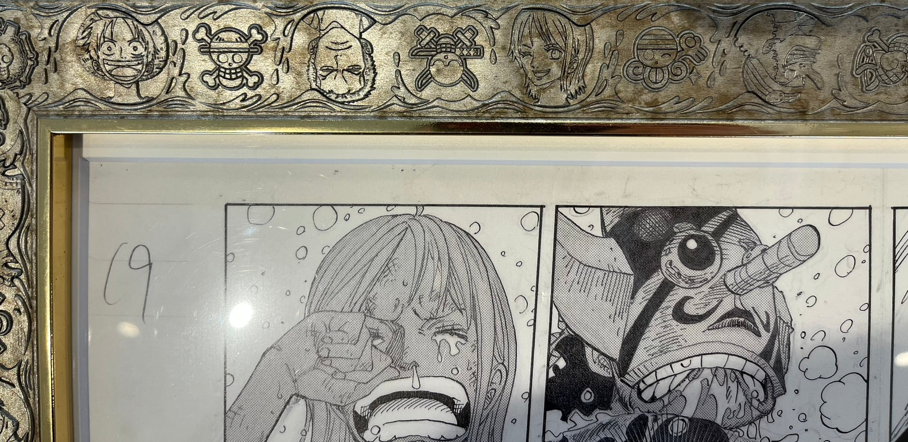 ONE PIECE  Numbered Limited Reproduction & Custom One Piece Themed Frame (Going Merry & Luffy‘ Crew)