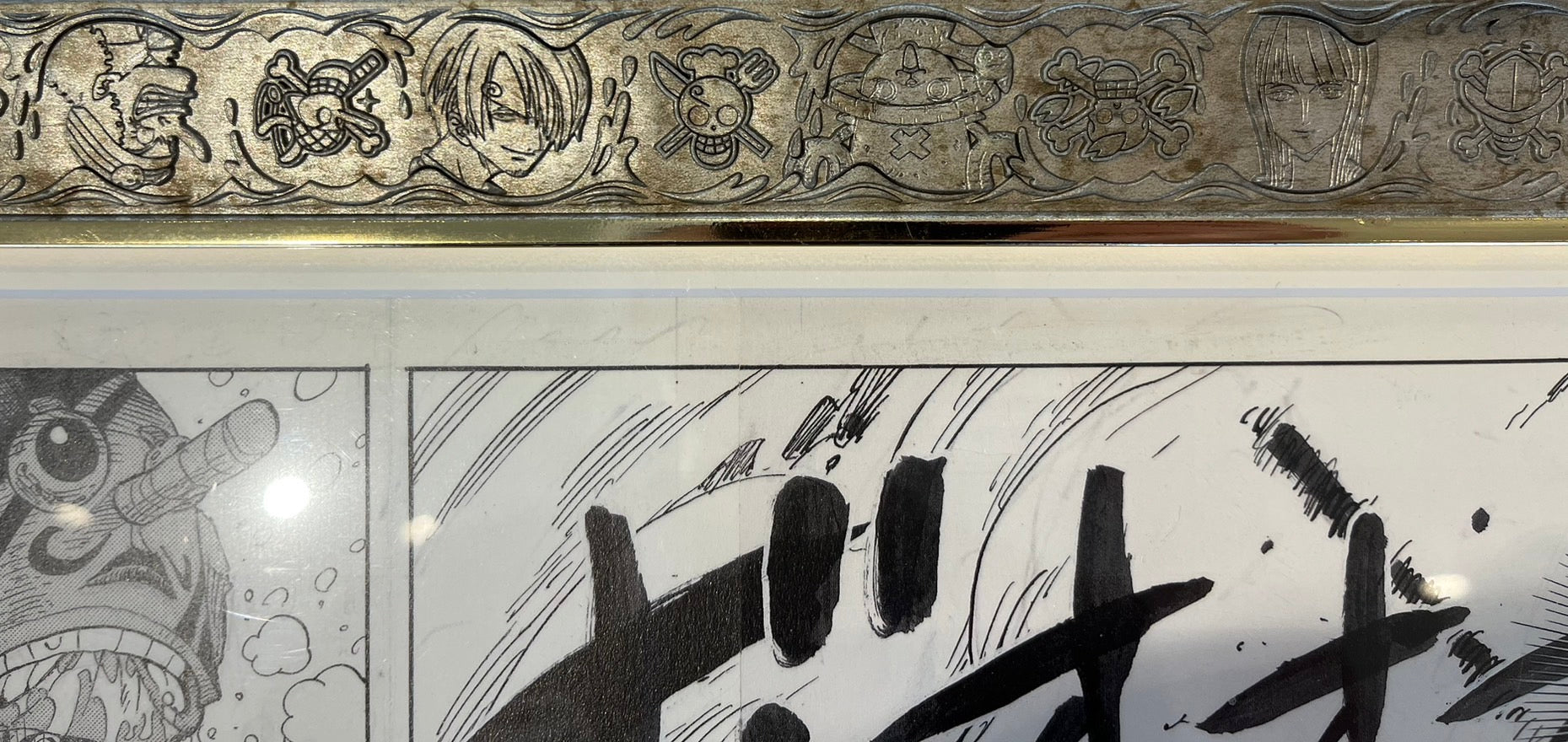 ONE PIECE  Numbered Limited Reproduction & Custom One Piece Themed Frame (Going Merry & Luffy‘ Crew)
