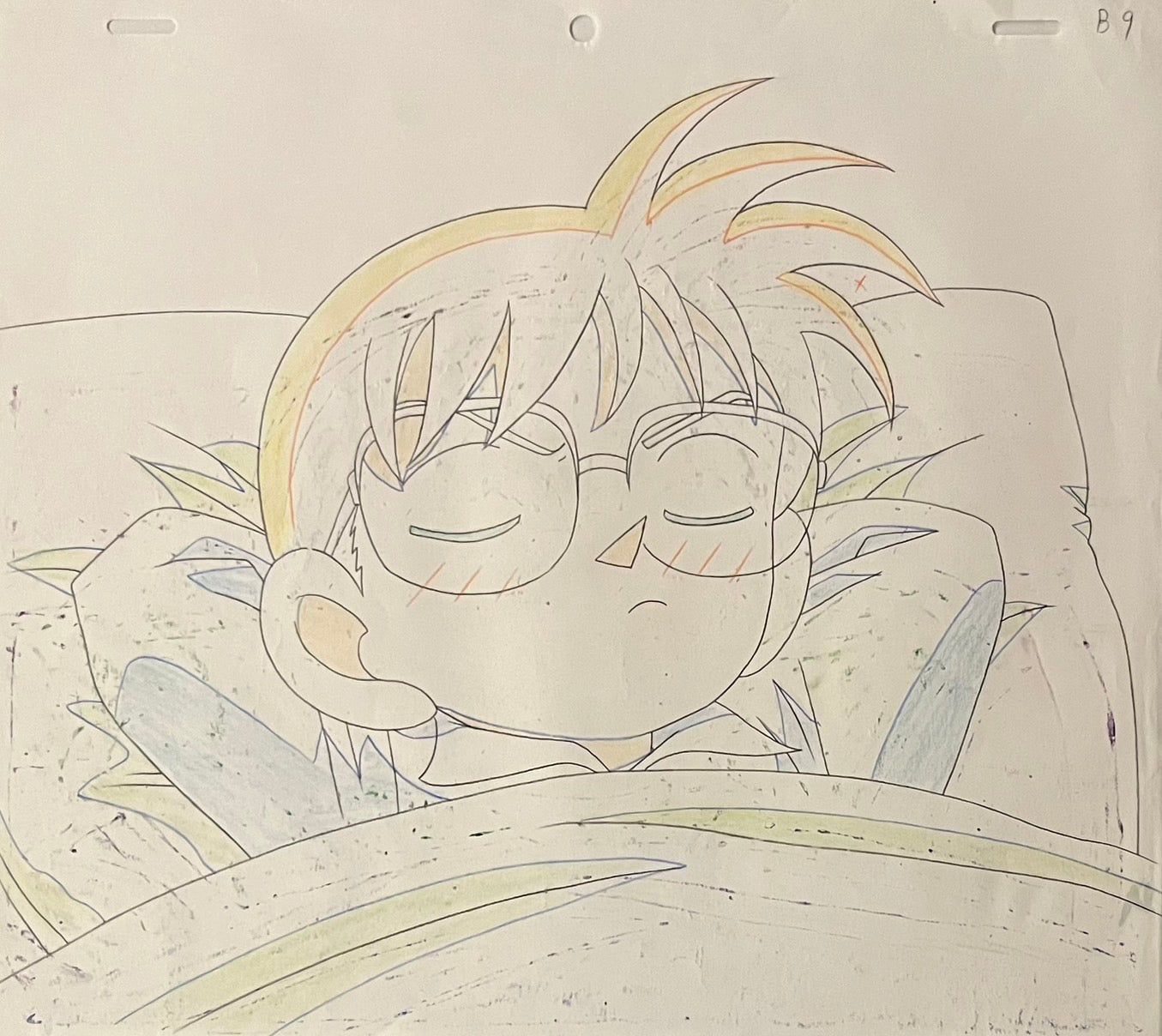 Detective Conan Original Cel and Drawing (Conan Edogawa)