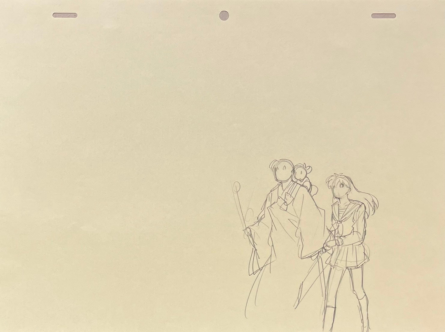 Inuyasha Original 5 Page Drawing (Inuyasha, Kagome Higurashi, Miroku, Shippo)