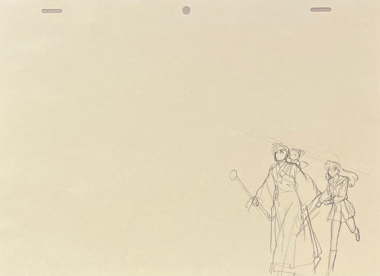 Inuyasha Original 5 Page Drawing (Inuyasha, Kagome Higurashi, Miroku, Shippo)