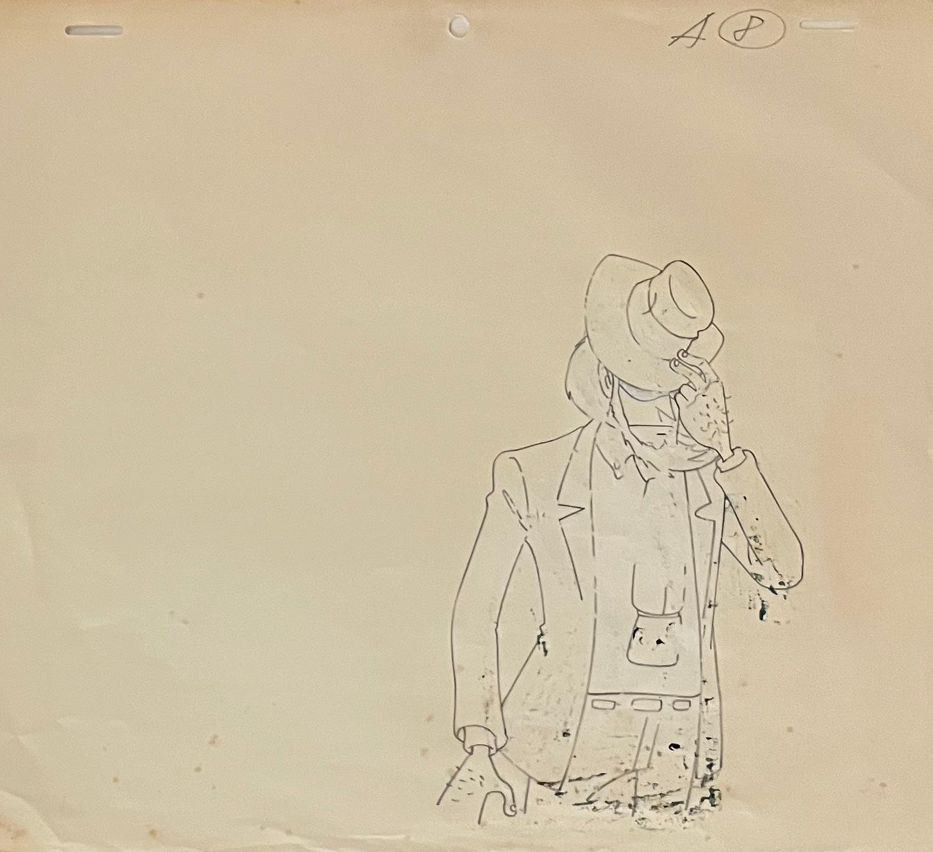 Lupin III Original Cel and Drawing (Daisuke Jigen)
