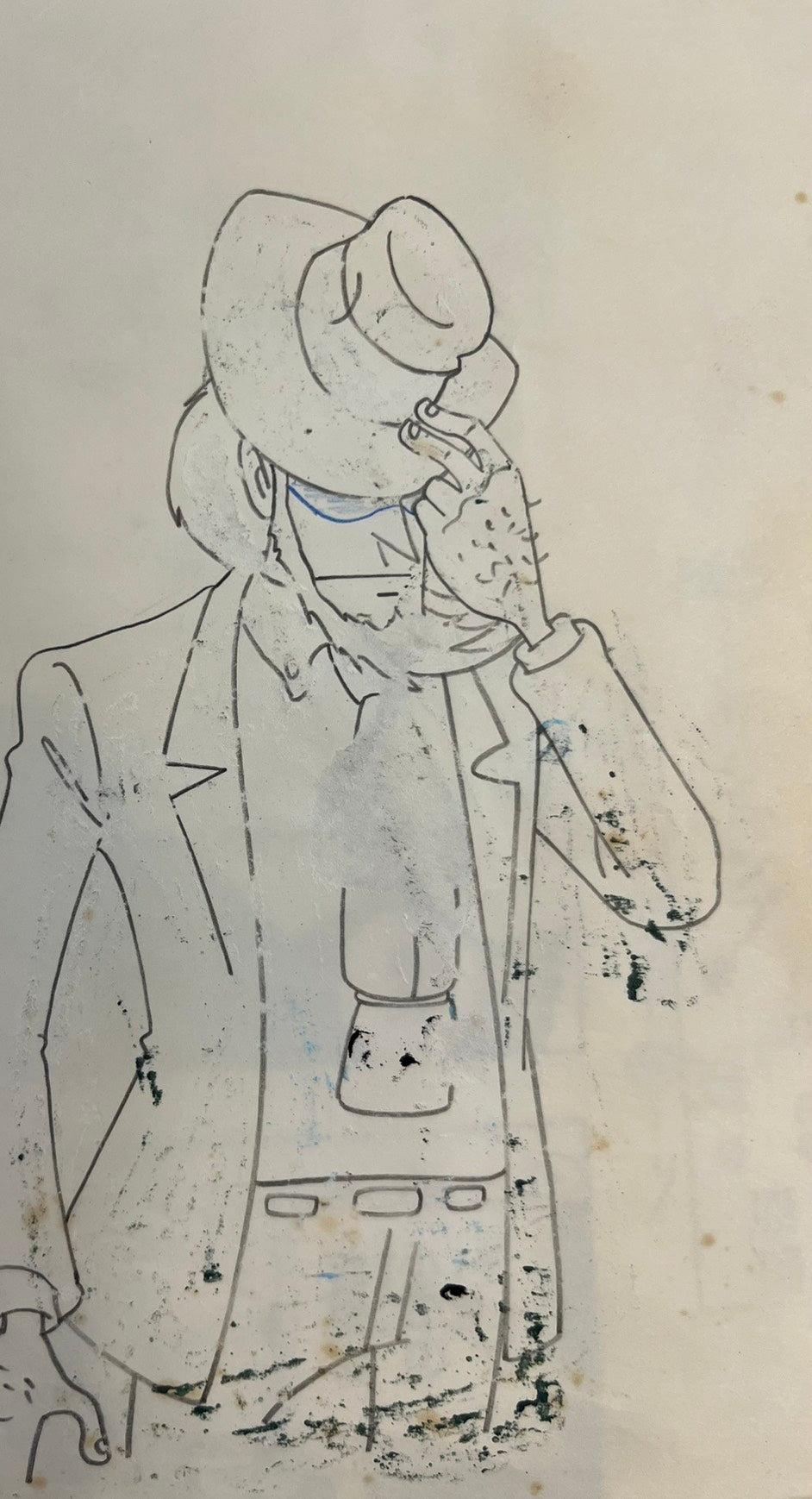 Lupin III Original Cel and Drawing (Daisuke Jigen)