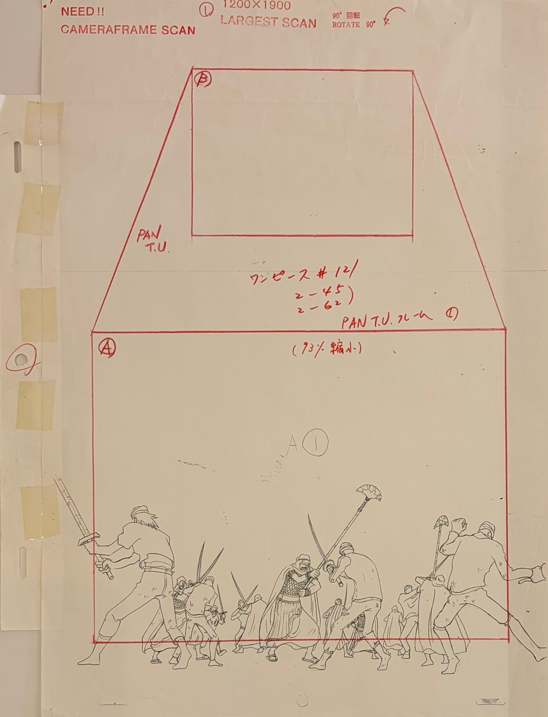 One Piece Original 4 Page Drawing