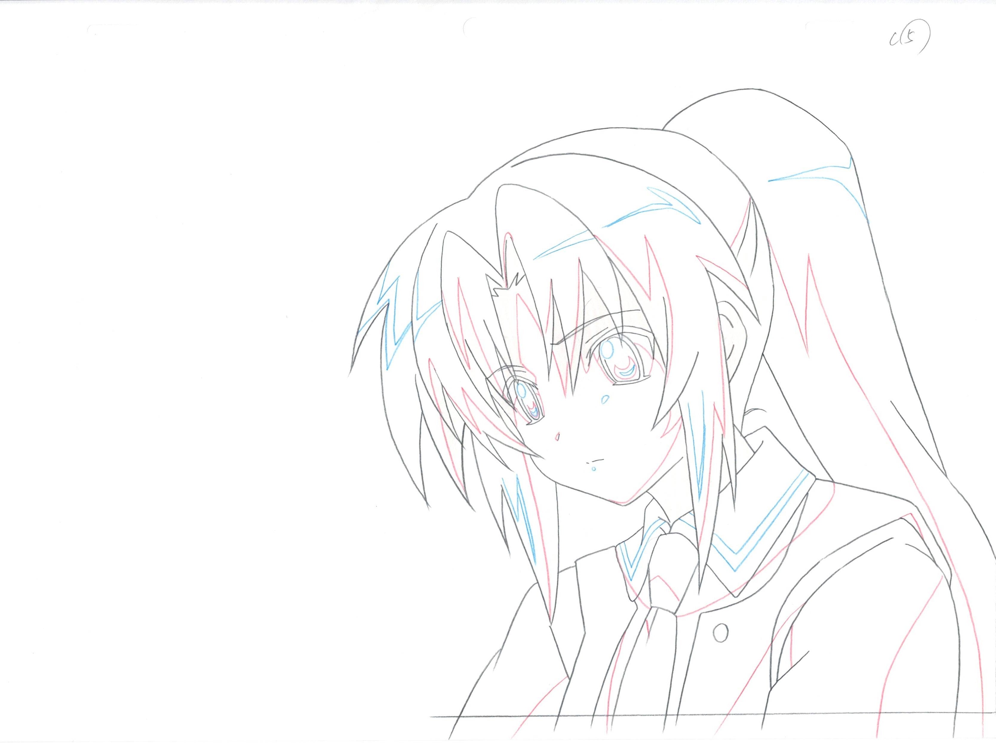 Higurashi When They Cry Original Drawing (Mion Sonozaki) 2-page Set