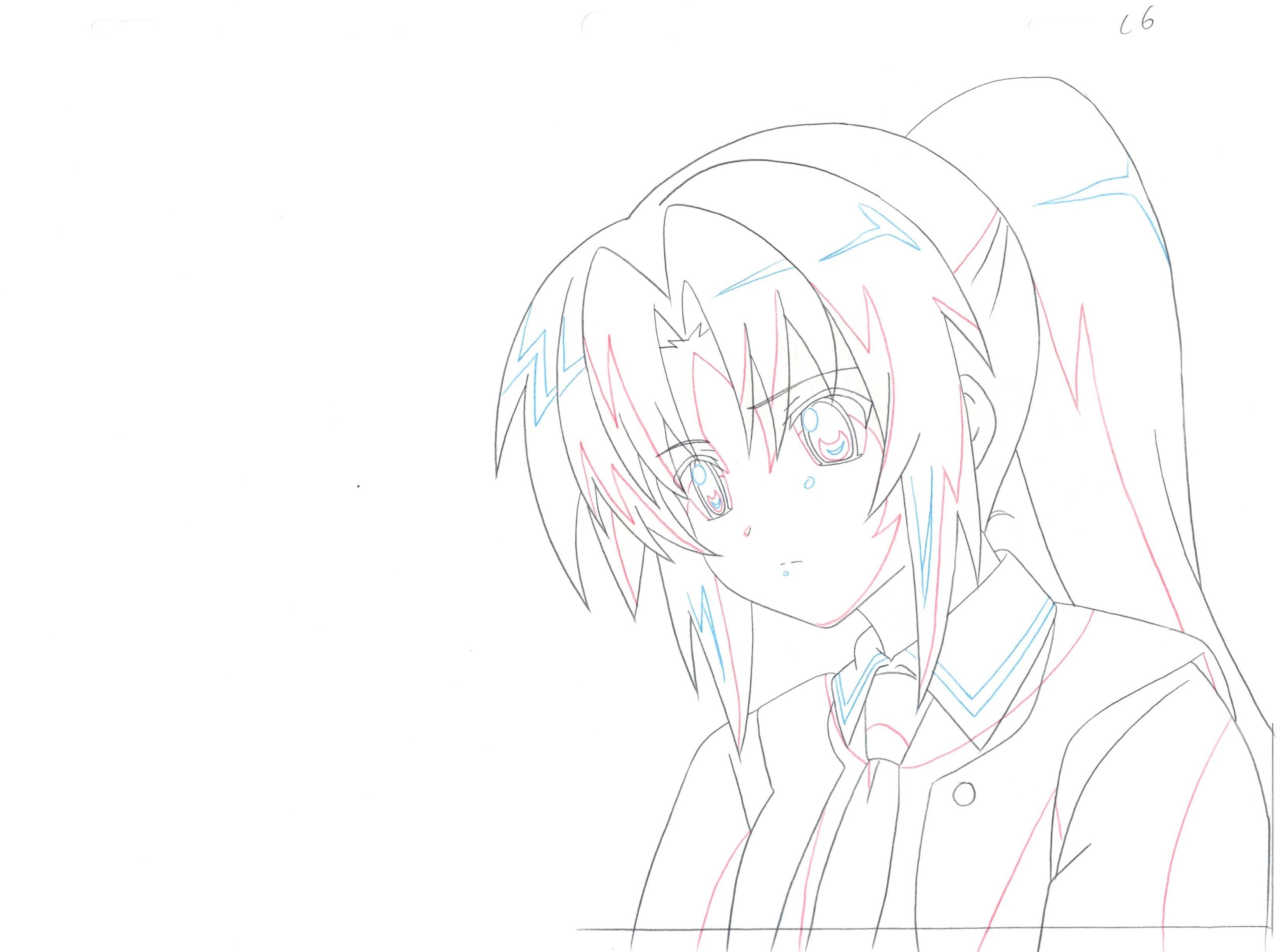 Higurashi When They Cry Original Drawing (Mion Sonozaki) 2-page Set