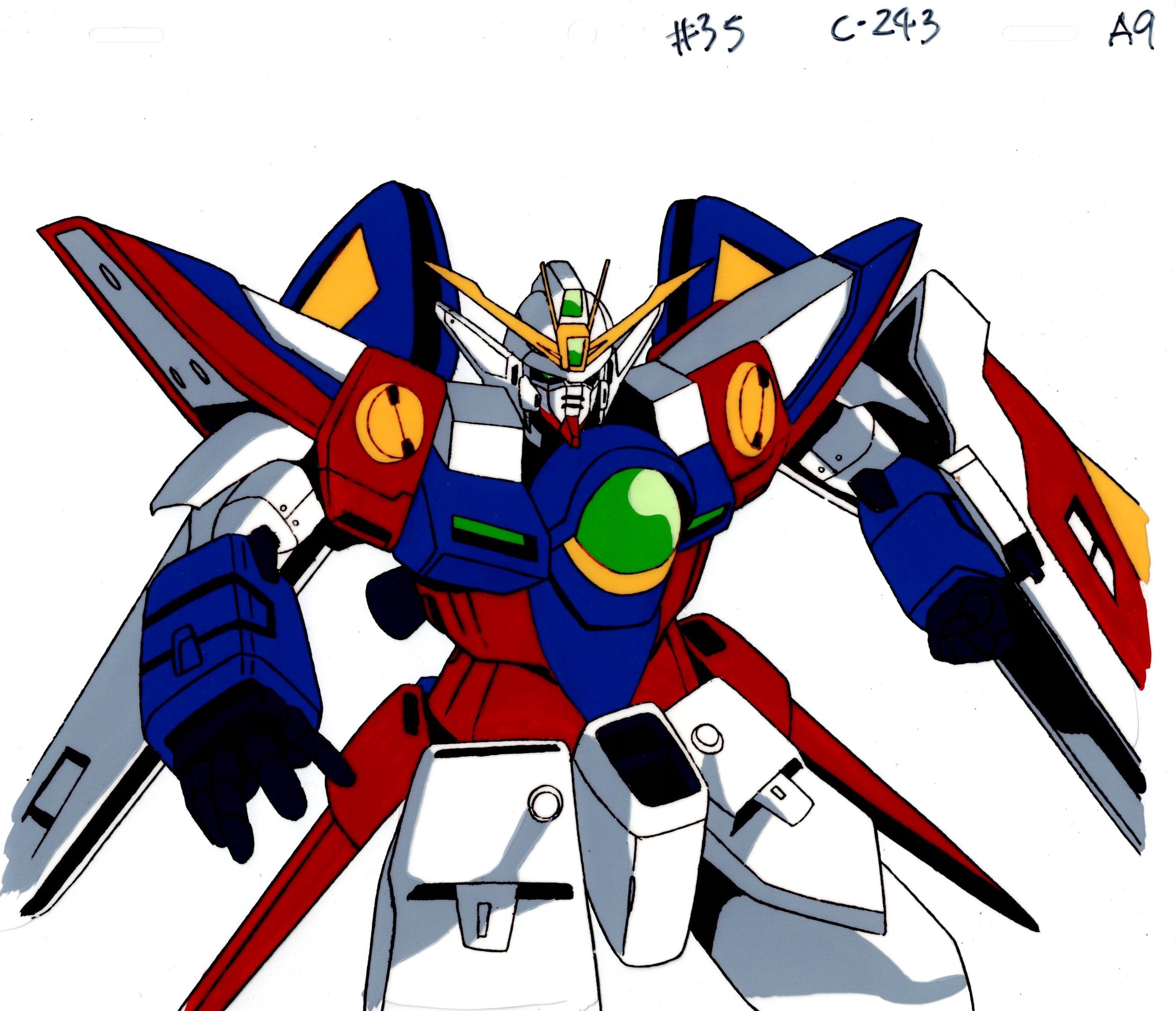 Mobile Suit Gundam Wing Original Cel Drawing (Wing Gundam Zero)