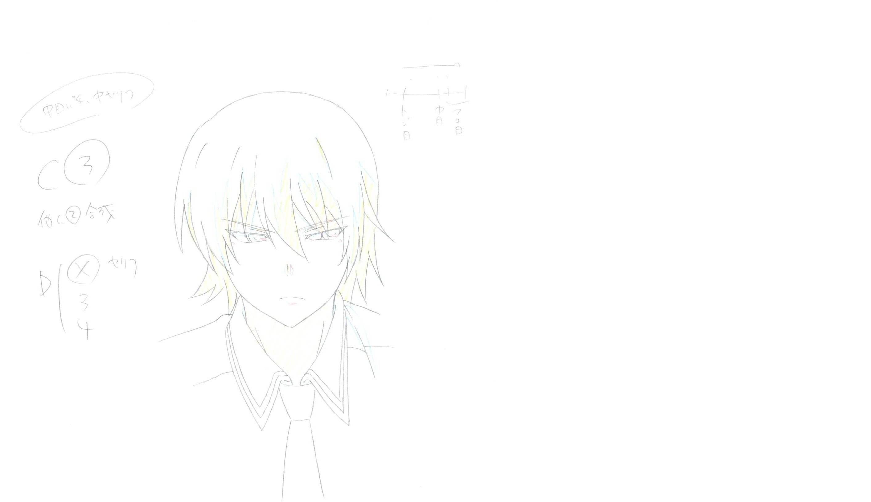 The Fruit of Grisaia Original Drawing (Amane Suou, Yuuji Kazami) 6-page Set & Timesheet