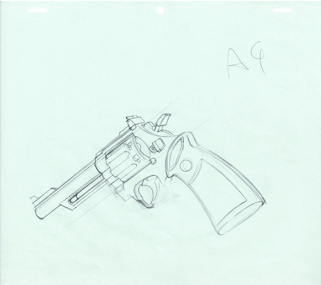 Lupin III Original Sketch (Gun)