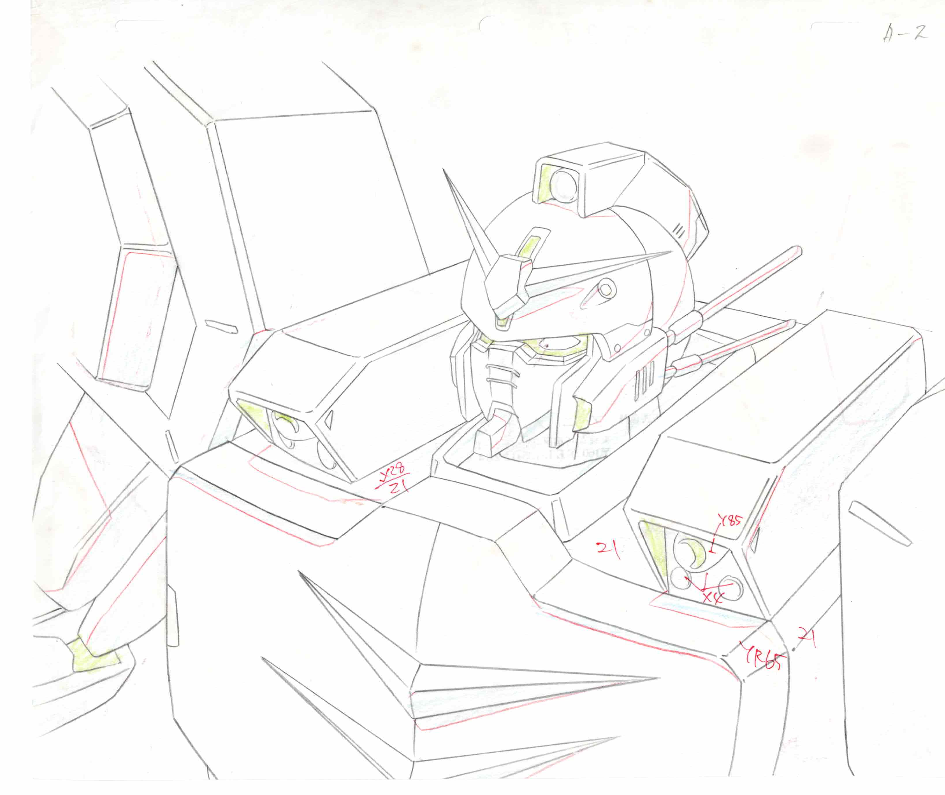 Mobile Suit Gundam Wing (Gundam Heavyarms) Original Cel and Drawing