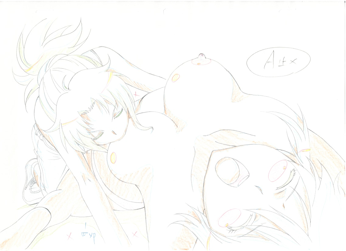 The Qwaser of Stigmata Original Drawing (Elisabeth, Moeno) 2-page Set