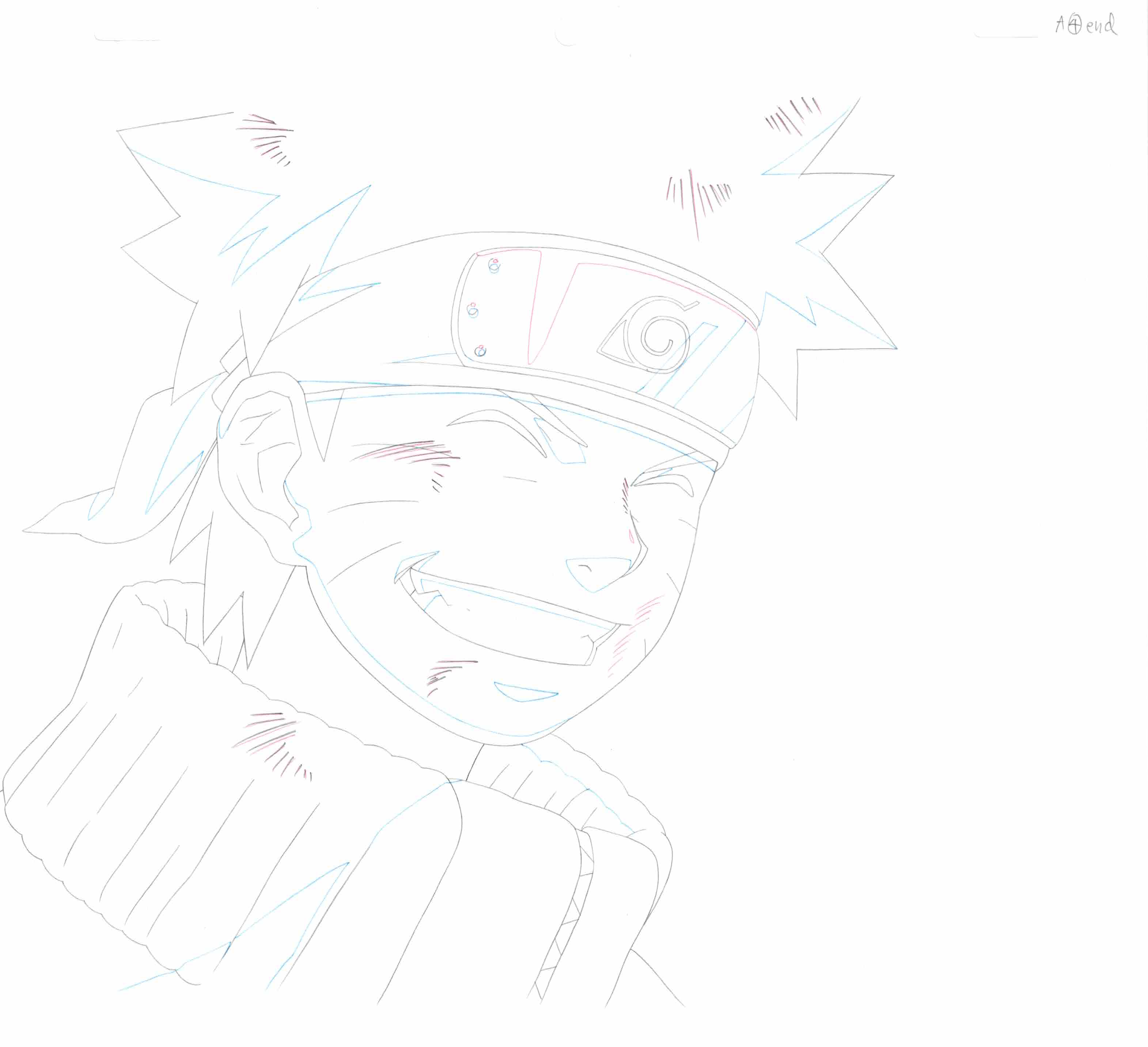 Naruto Original Drawing (Naruto Uzumaki) 2 page Set