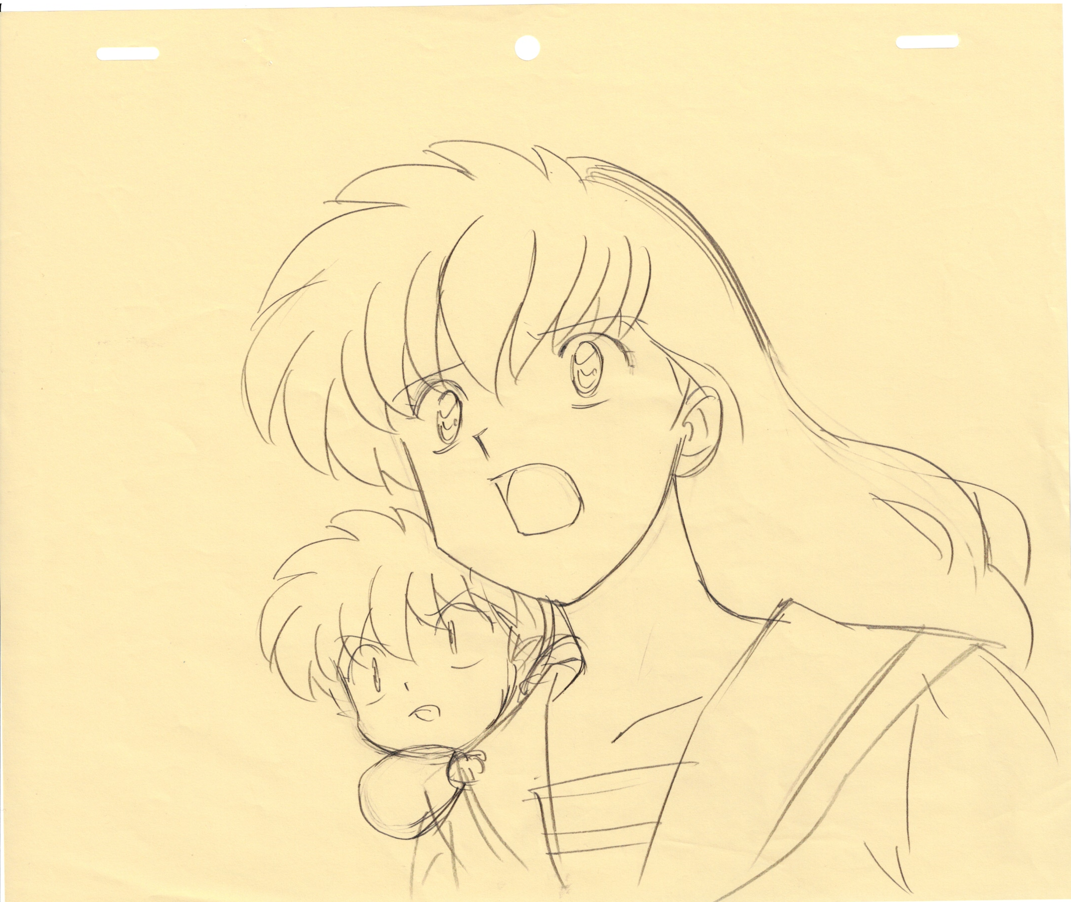Inuyasha Original Drawing (Kagome Higurashi, Shippo)