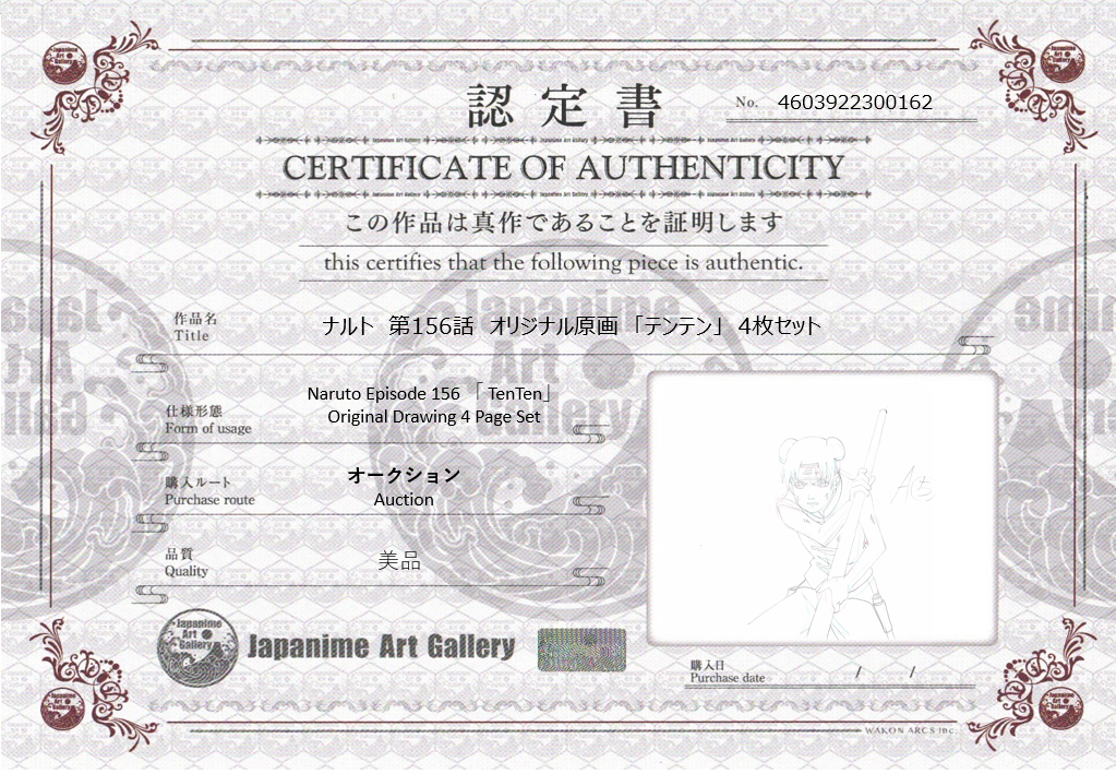 Naruto Original Sketch (Tenten) 4-page Set