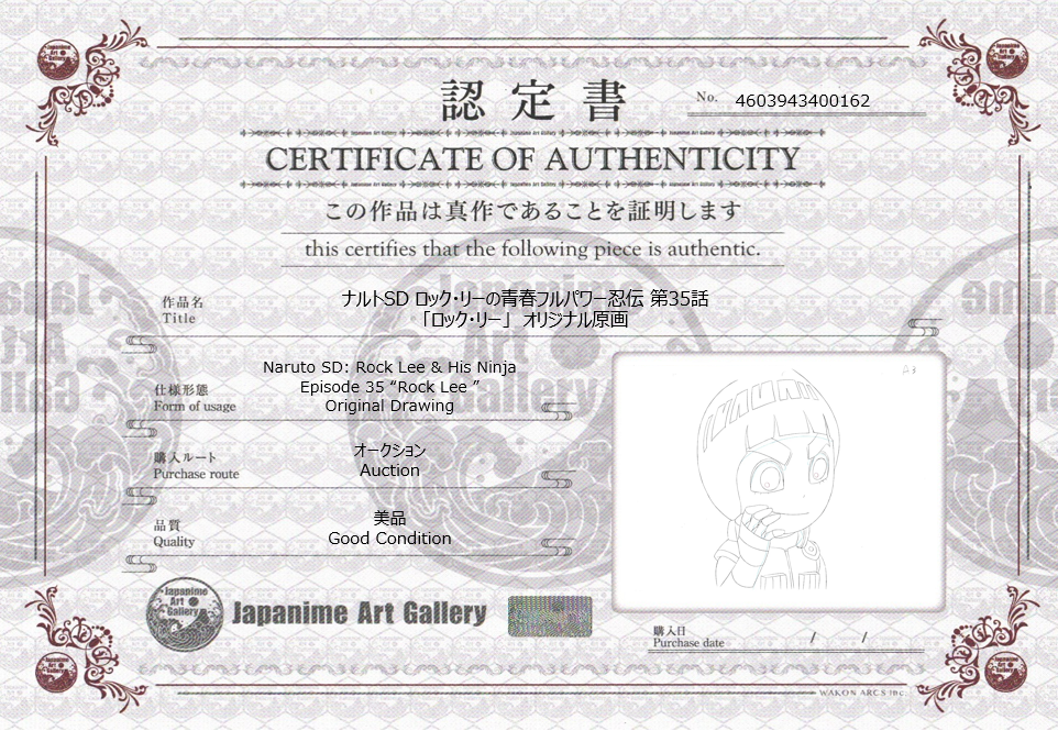 Naruto Original Sketch  (Rock Lee)
