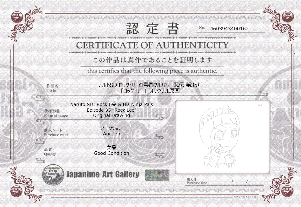 Naruto Original Sketch  (Rock Lee)