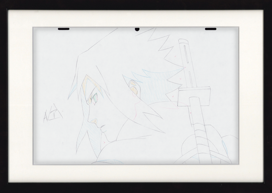 Naruto Shippuden genga original de 4 piezas set(Sasuke Uchiha)