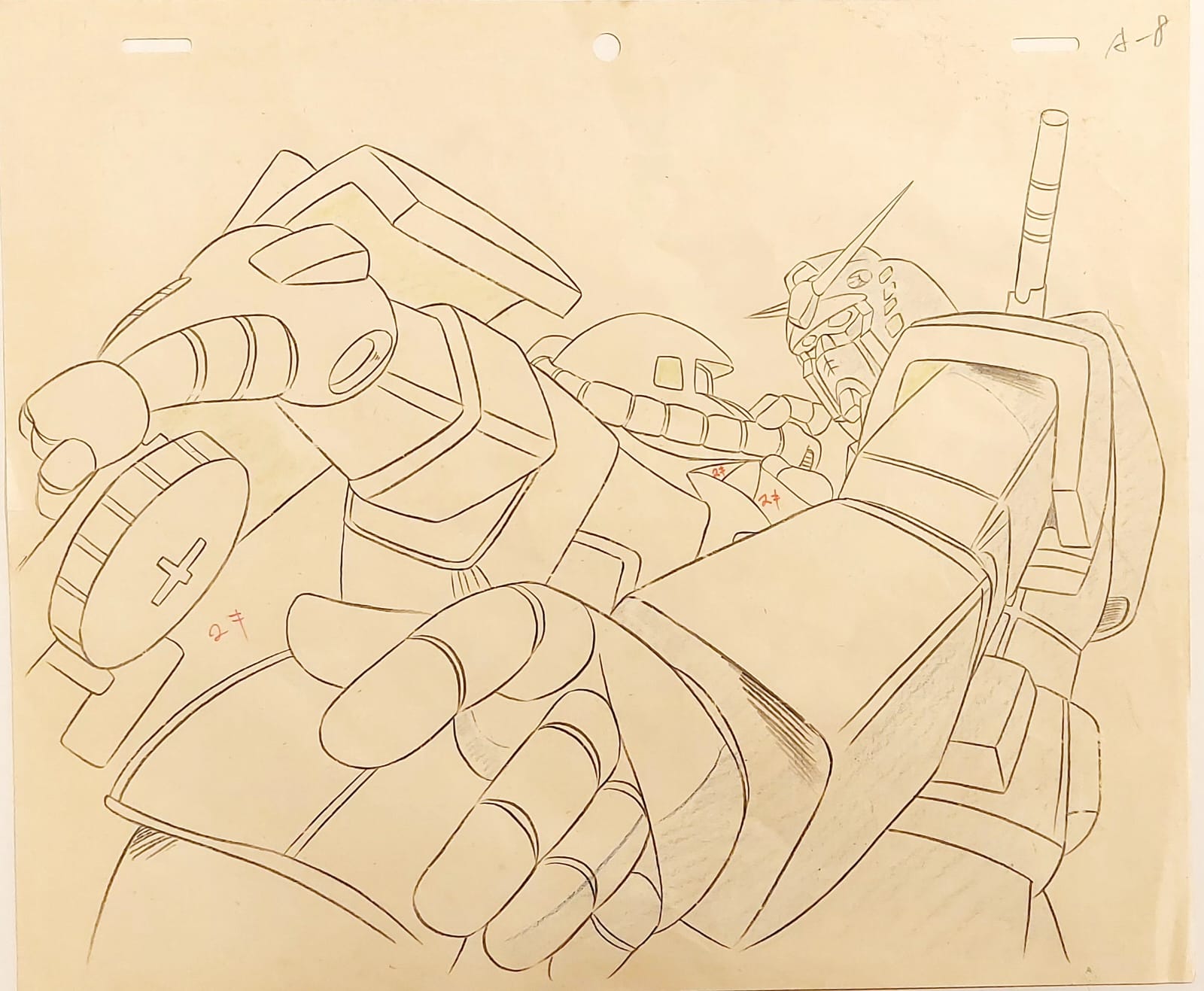 Mobile Suit Gundam Original Drawing (RX-78-2 VS. Zaku II)