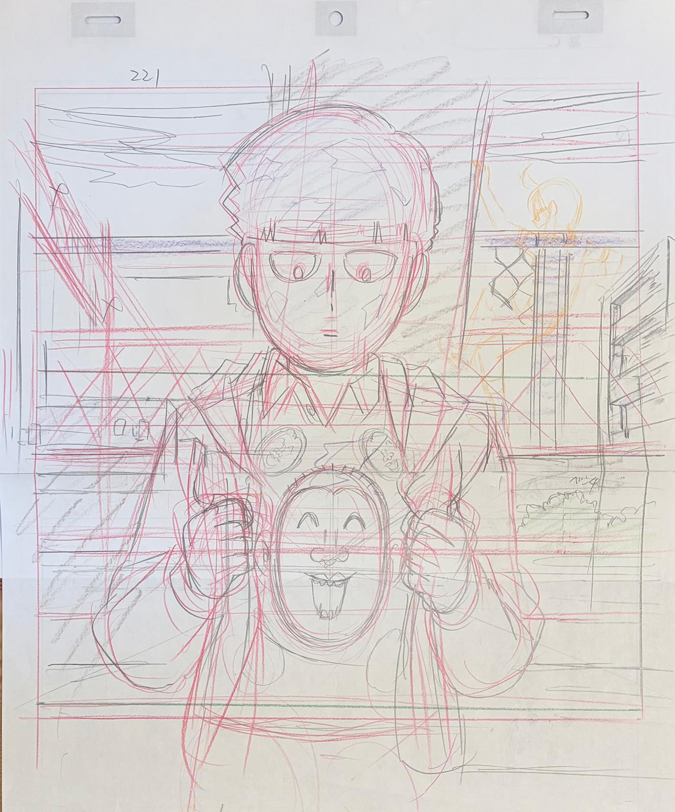 Dibujo original de Mob Psycho 100 (Shigeo Kageyama)