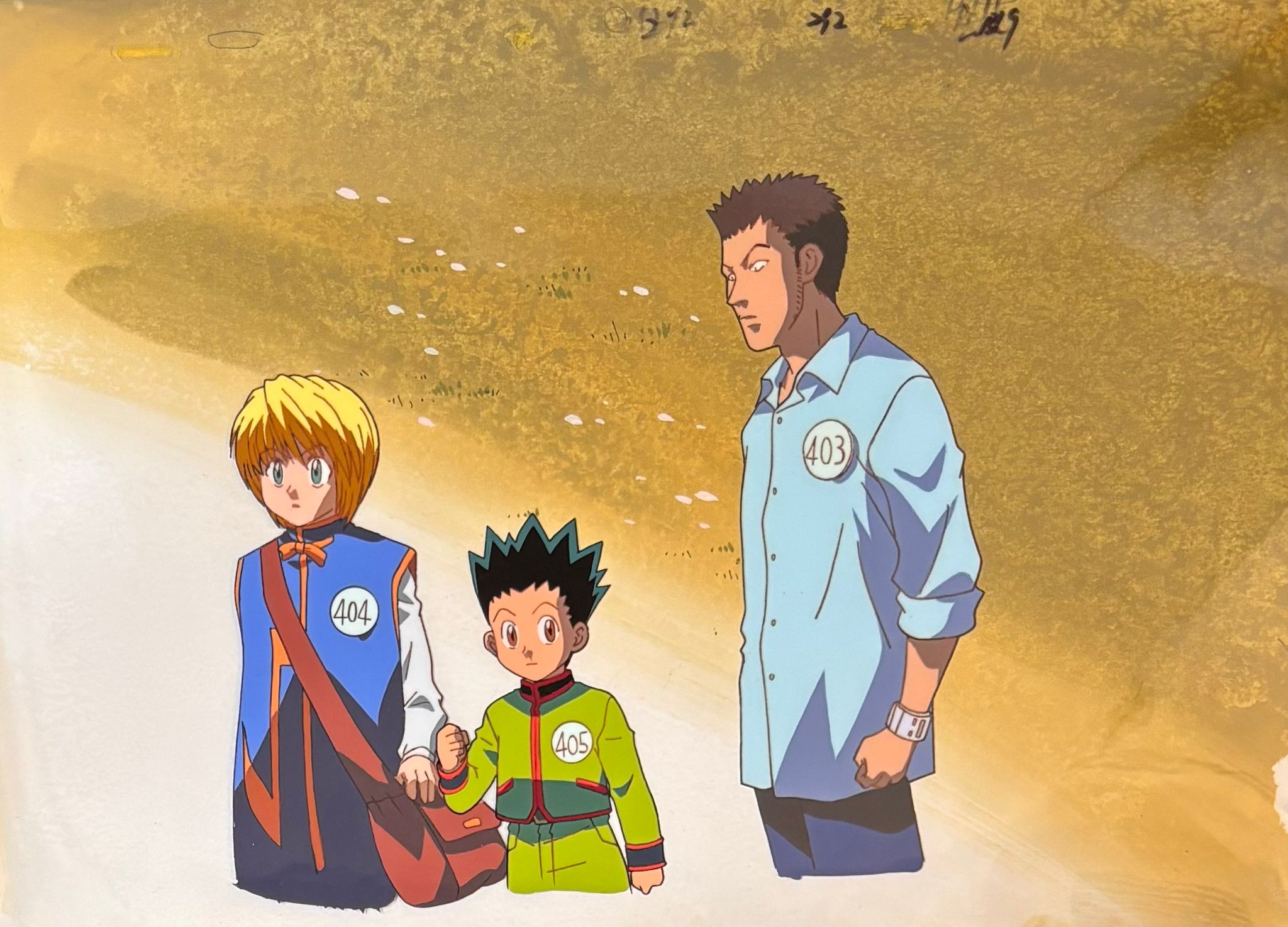 Hunter x Hunter Original Cel, Drawing & Background (Leorio, Gon & Kurapika)
