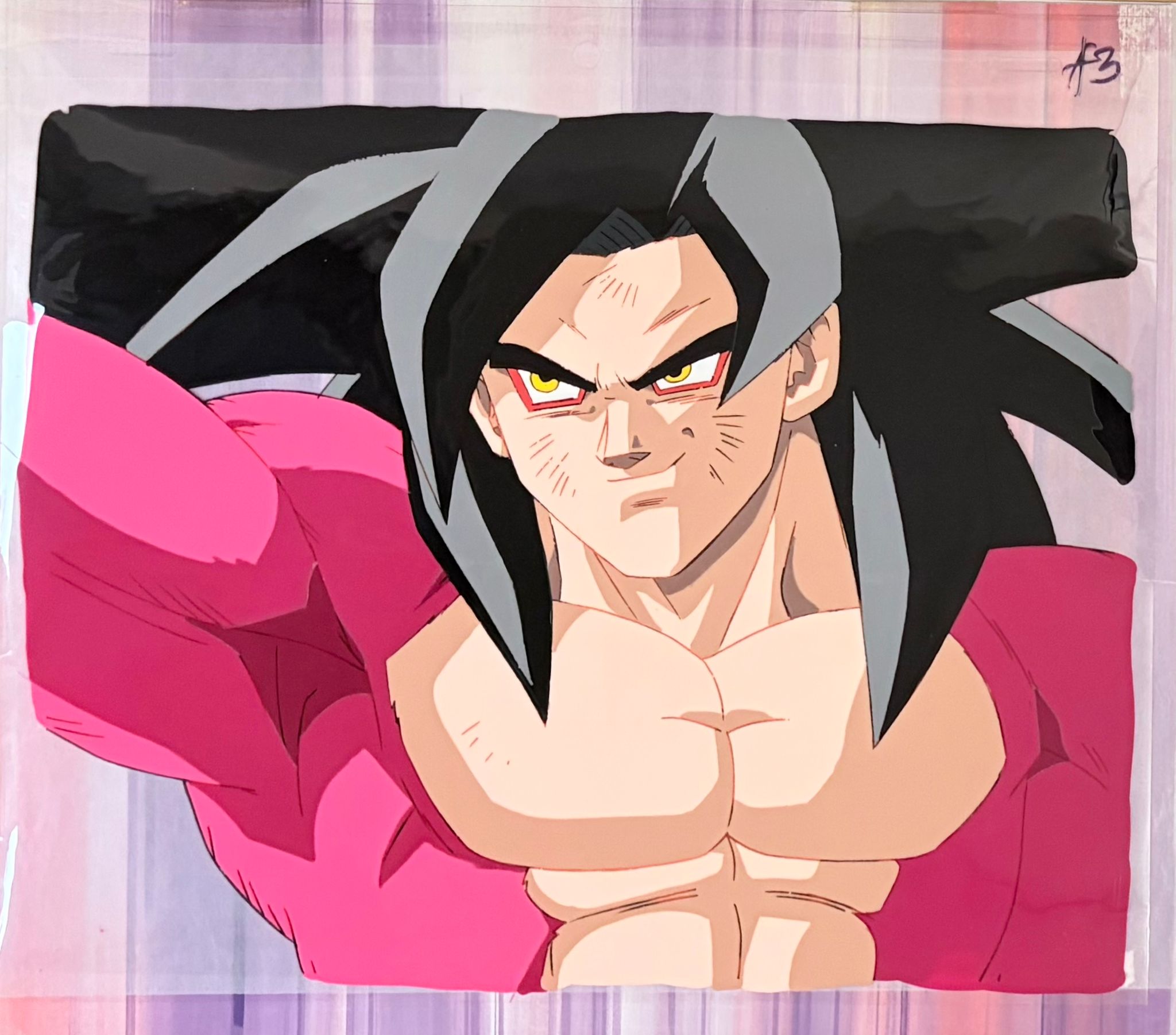Dragon Ball GT Original Cel, Drawing and Background (Super Saiyan 4 Son Goku)
