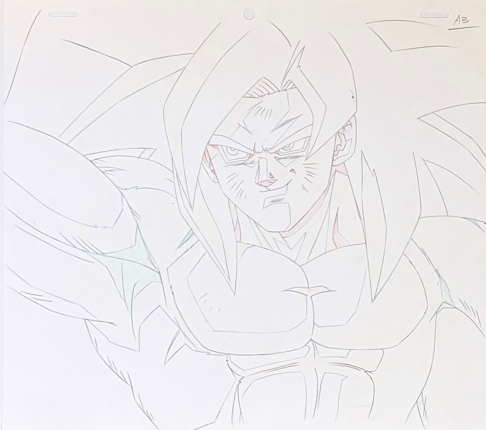 Dragon Ball GT Original Cel, Drawing and Background (Super Saiyan 4 Son Goku)