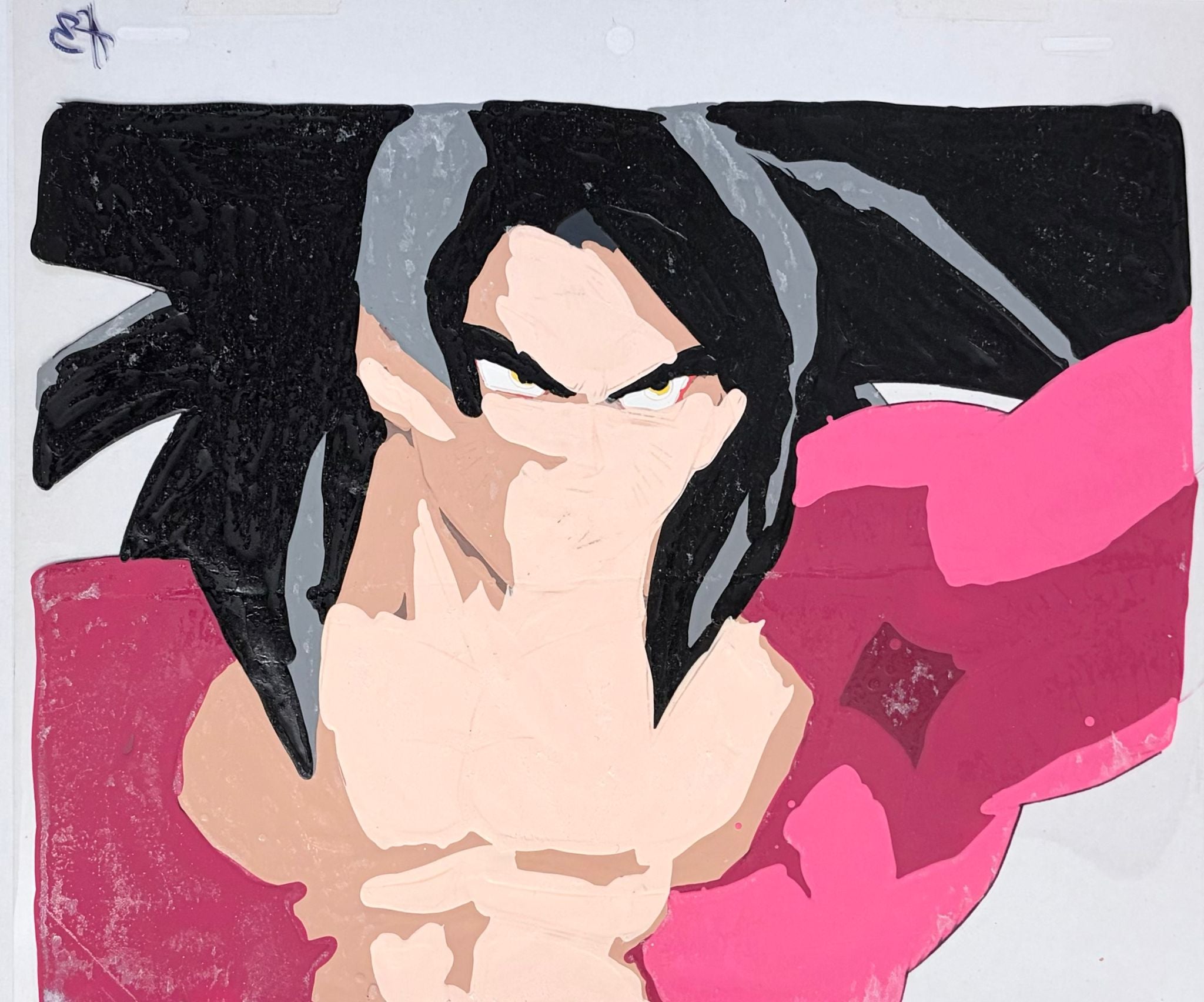 Dragon Ball GT Original Cel, Drawing and Background (Super Saiyan 4 Son Goku)