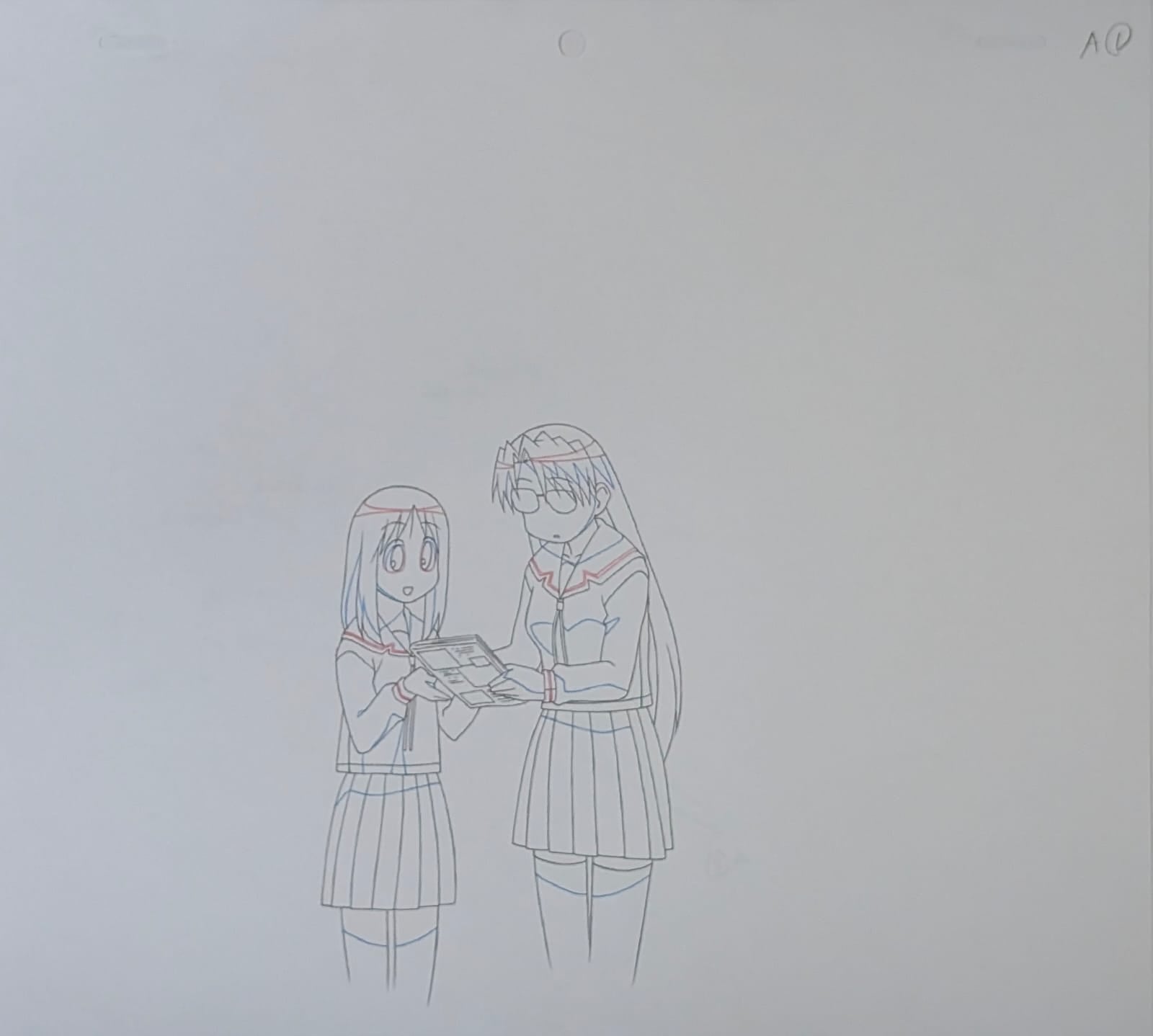 Azumanga Daioh Original Drawing (Mizuhara Koyomi & Kasuga Ayumu)