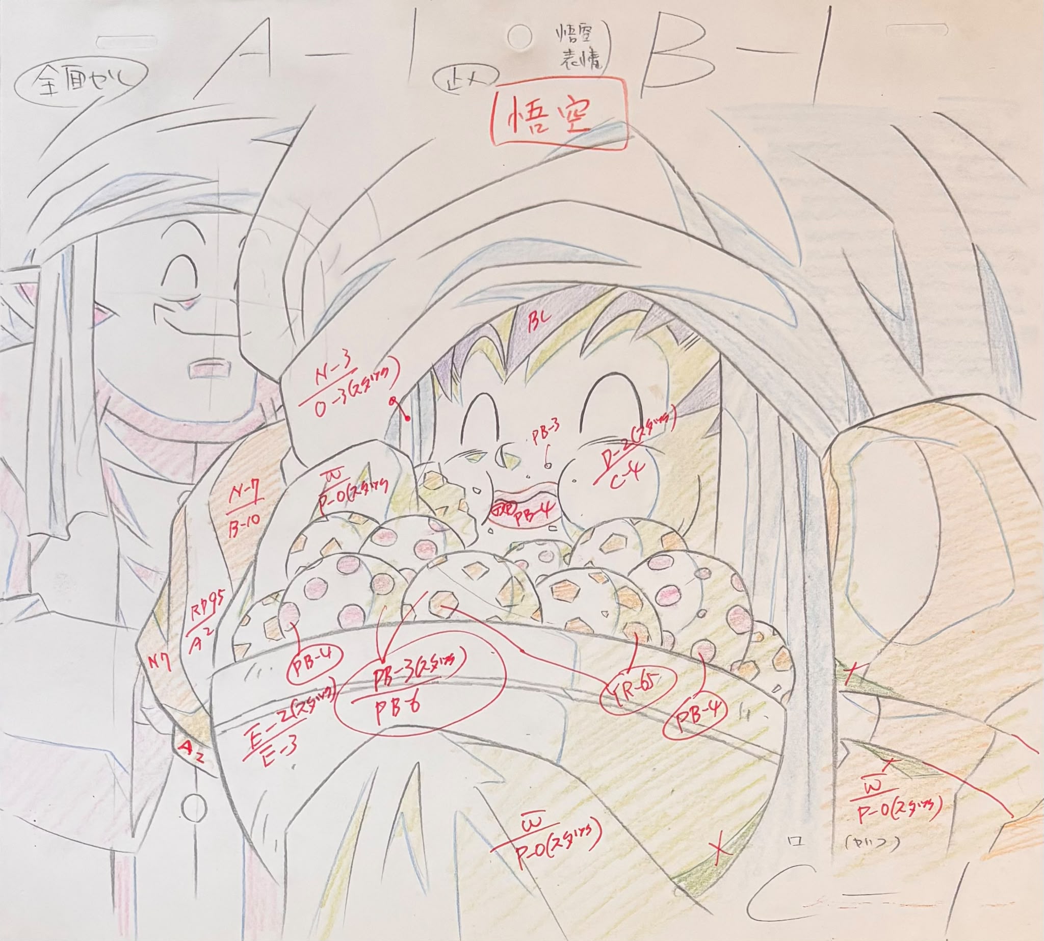 Dragon Ball GT Original Drawing 5-Page Set (Son Goku)