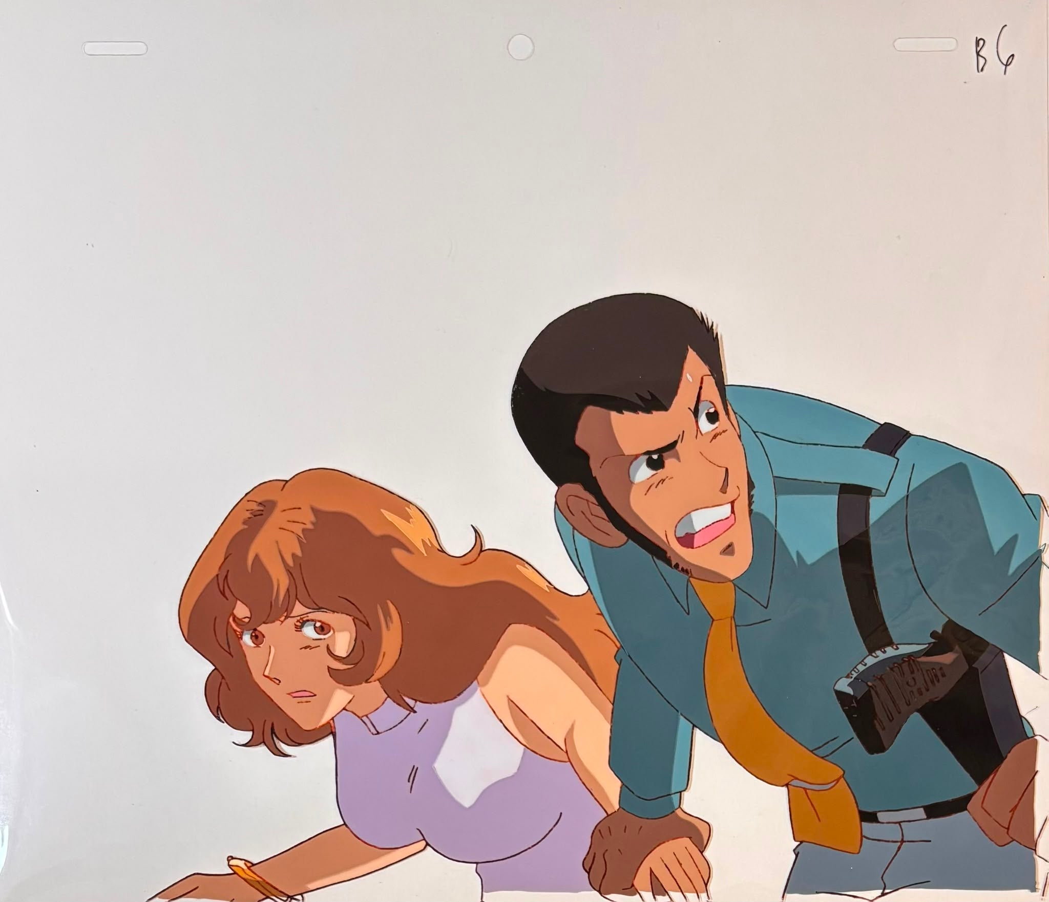 Lupin The Third: The Columbus Files Original Cel, Douga & Background Copy (Lupin III, Fujiko Mine) 3-Piece Set