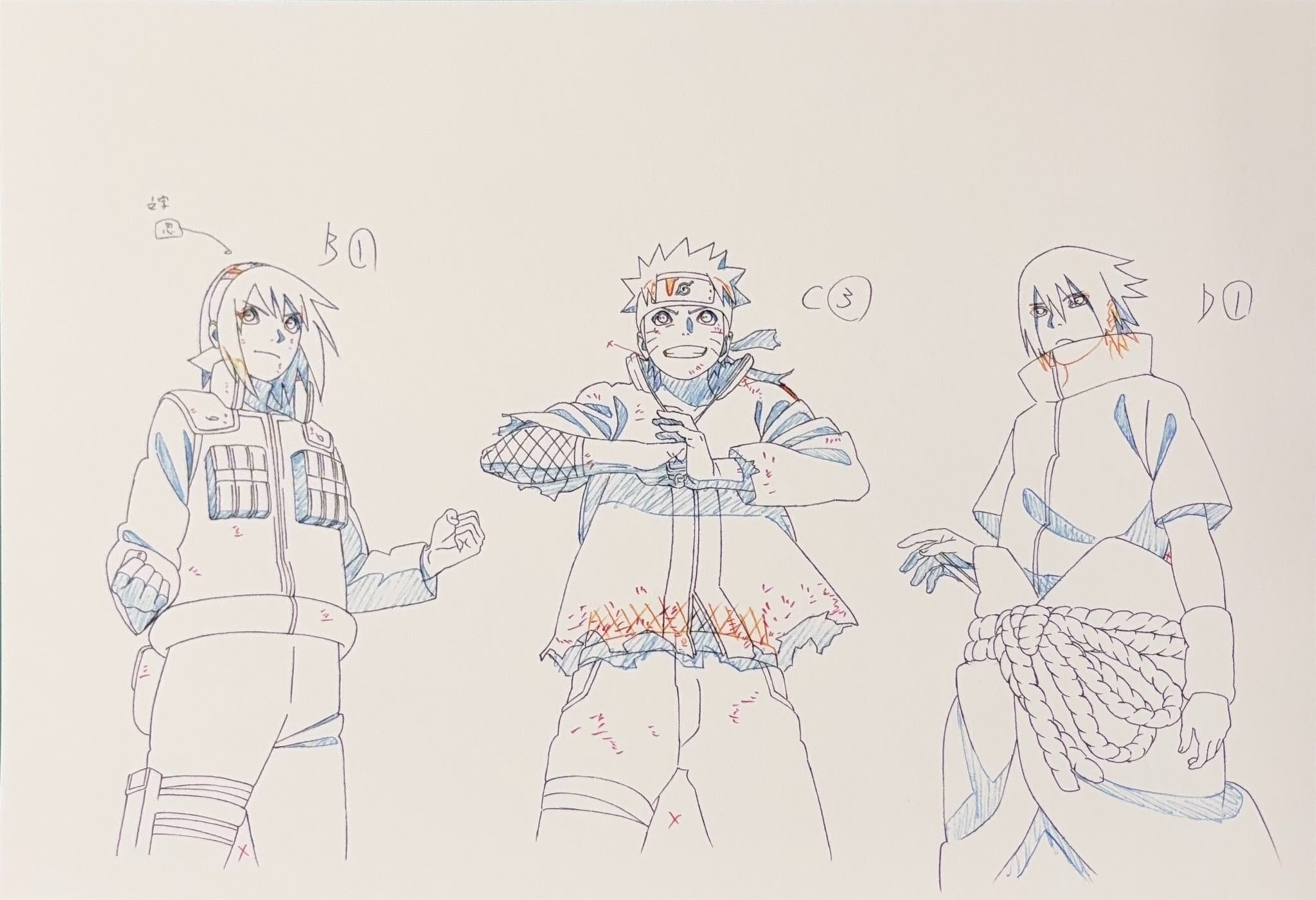 Reproducción limitada de Naruto (Naruto Uzumaki, Sasuke Uchiha, Sakura Haruno)