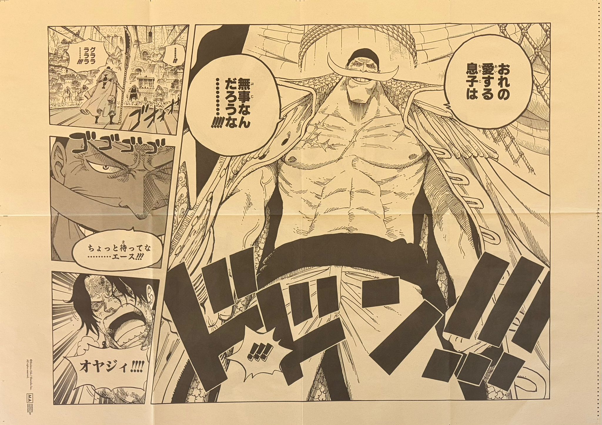 One Piece Limited Manga Panel Poster (Whitebeard & Ace)