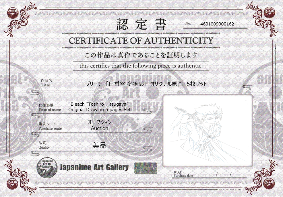 Bleach Original Drawing (Hitsugaya) 5 pages Set